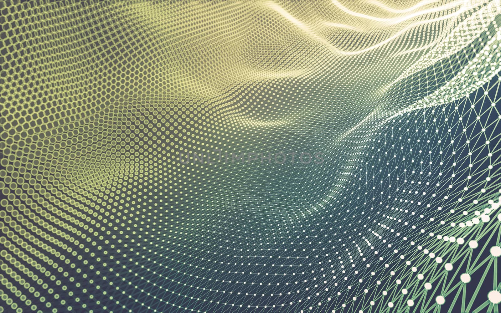 Abstract polygonal space low poly dark background with connecting dots and lines. Connection structure. 3d rendering