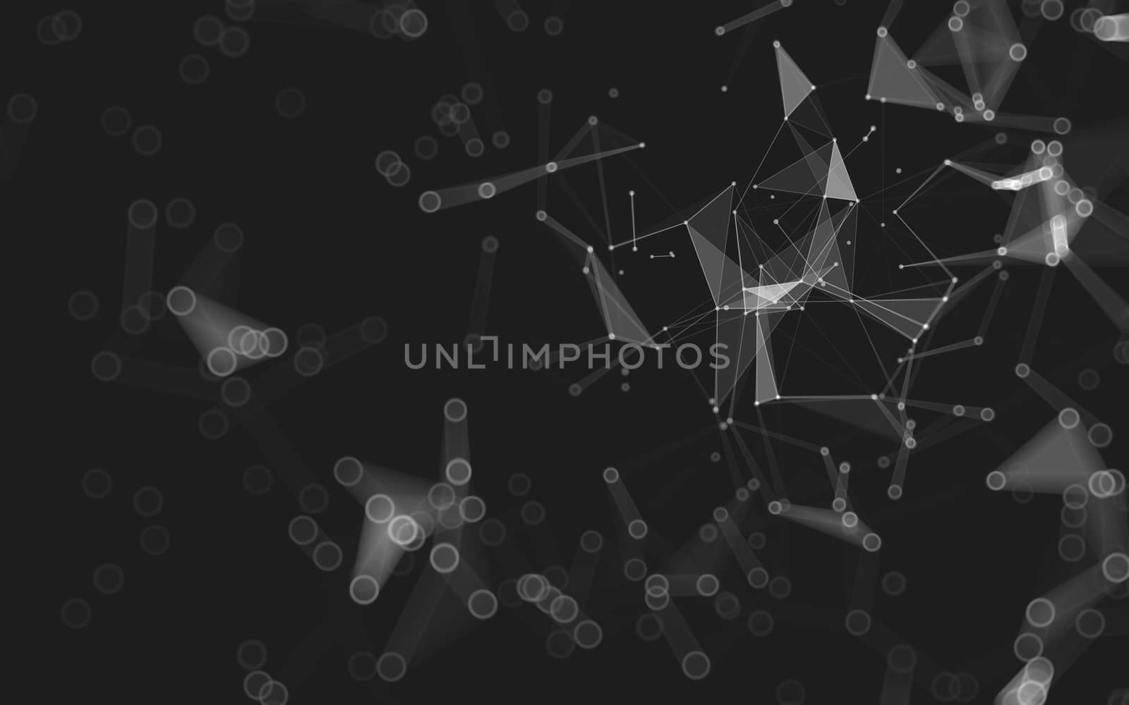 Abstract polygonal space low poly dark background, 3d rendering by teerawit