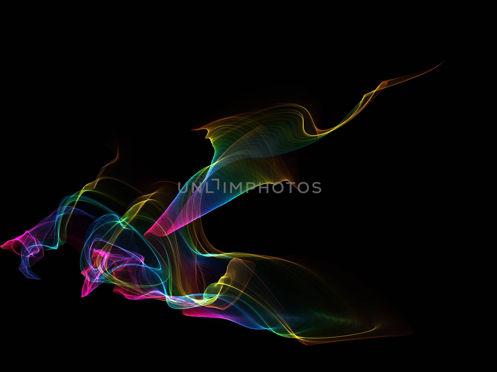 Dark abstract background with a glowing abstract waves by teerawit