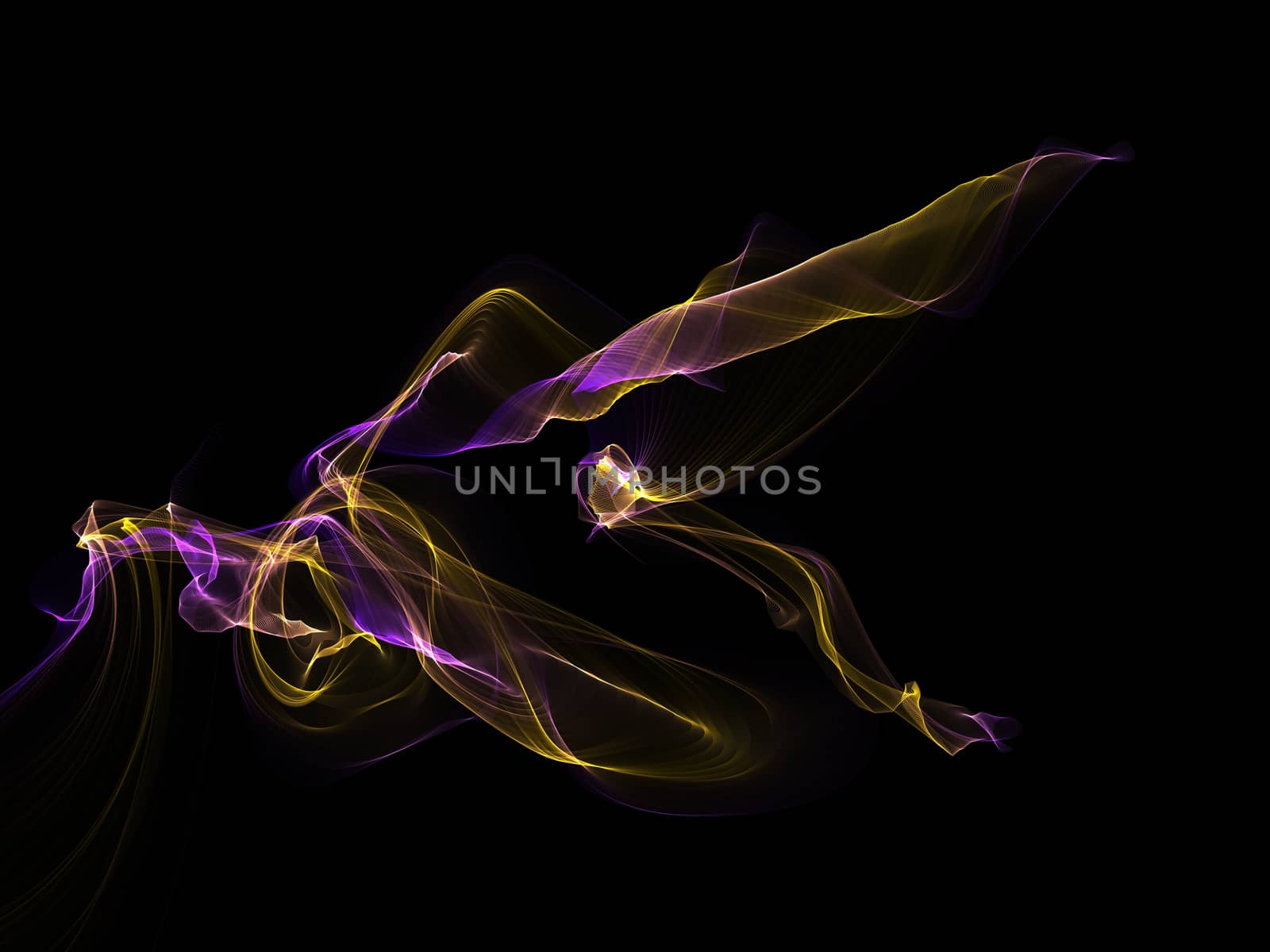 Dark abstract background with a glowing abstract waves by teerawit