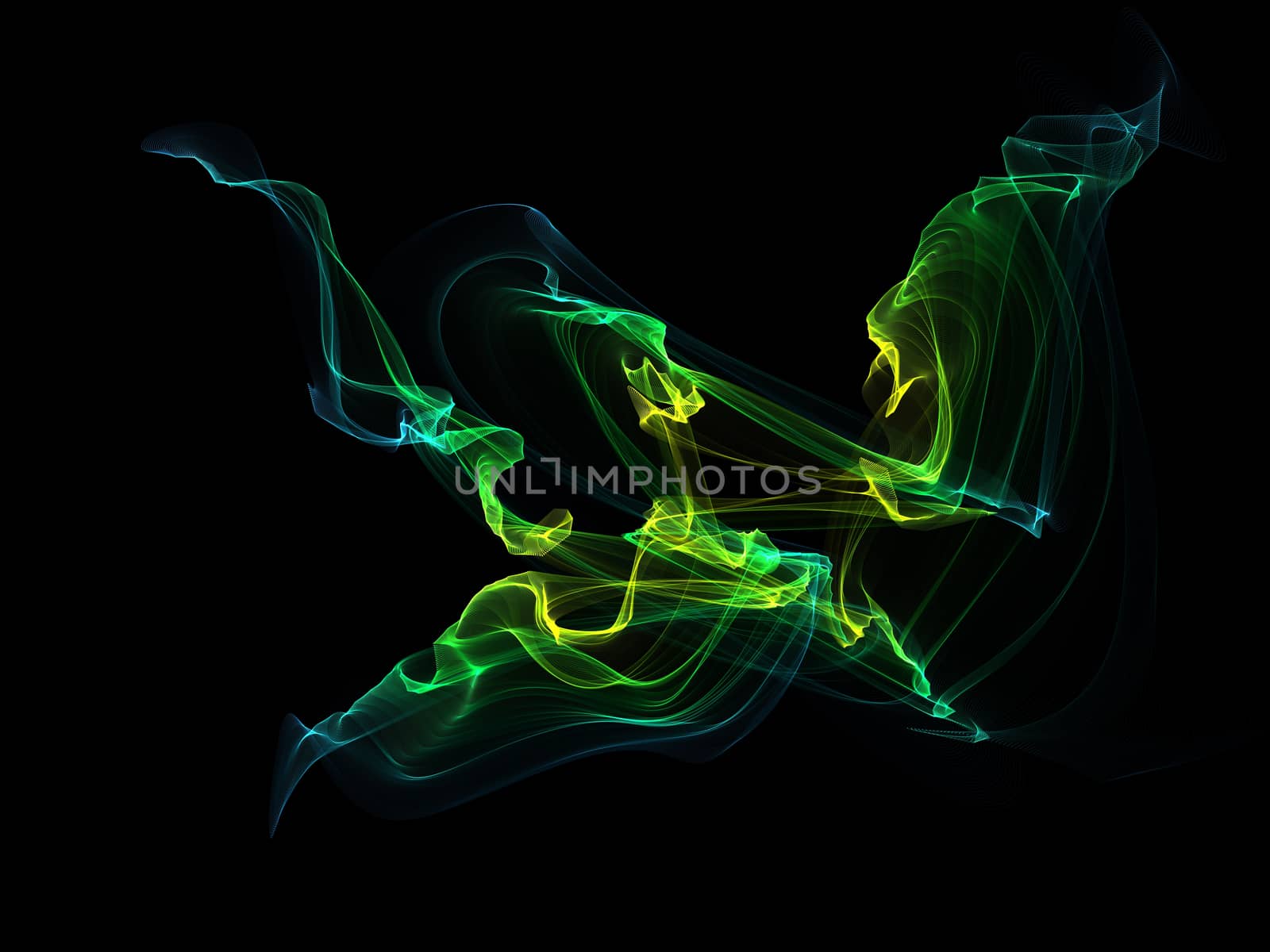 Dark abstract background with a glowing abstract waves, abstract background