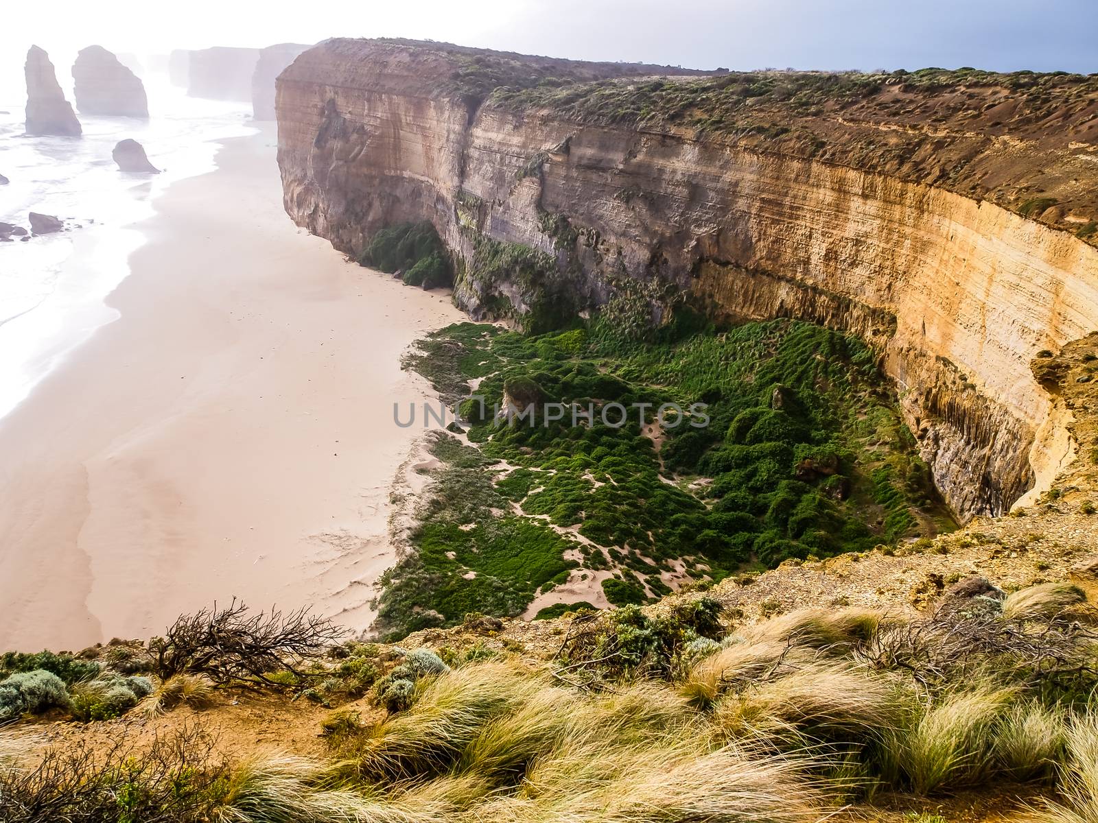 Twelve Apostles, famous landmark along the Great Ocean Road. Tourist attraction and travel destination along Australian coastline, Victoria, Australia