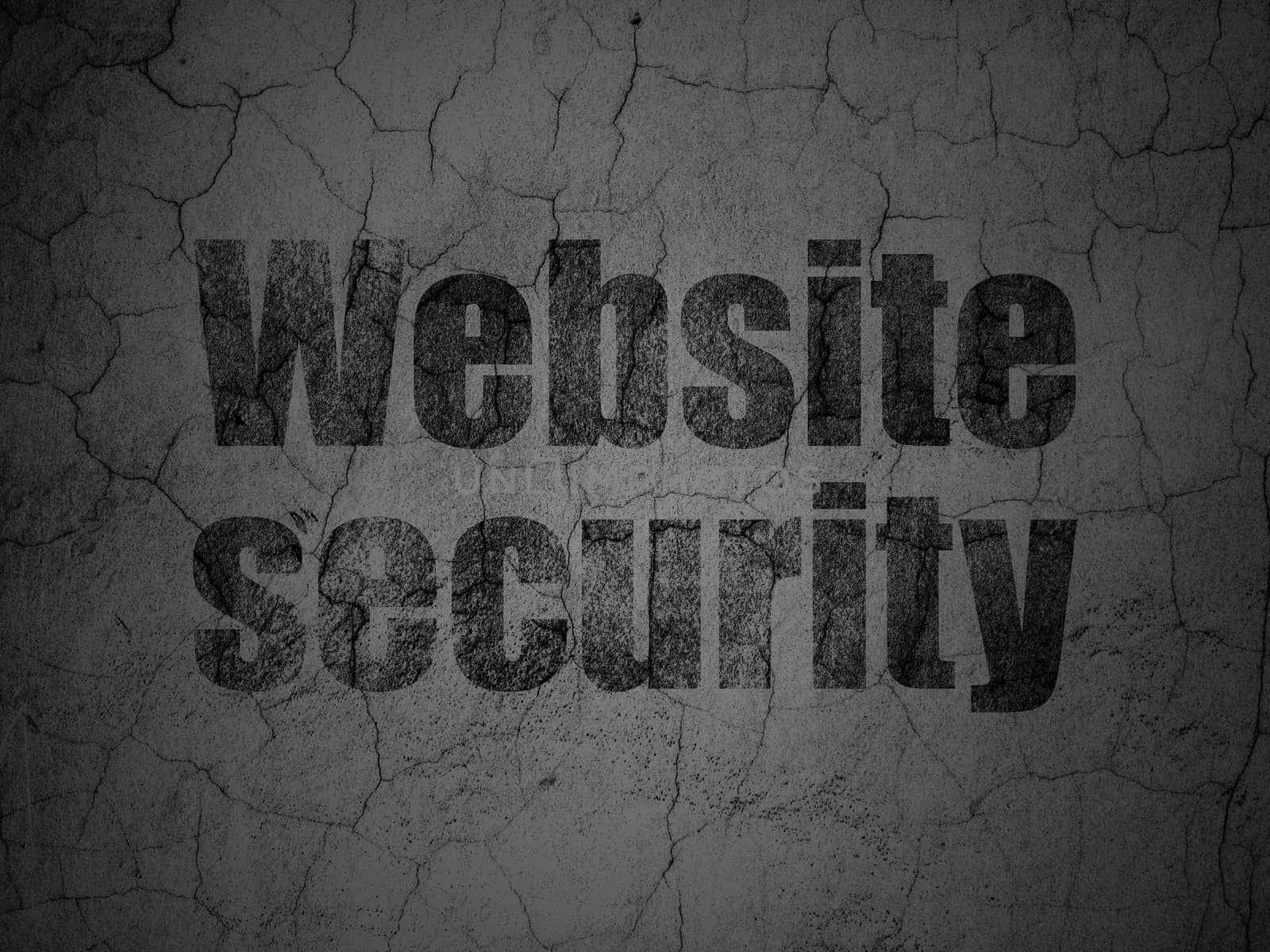 Privacy concept: Black Website Security on grunge textured concrete wall background