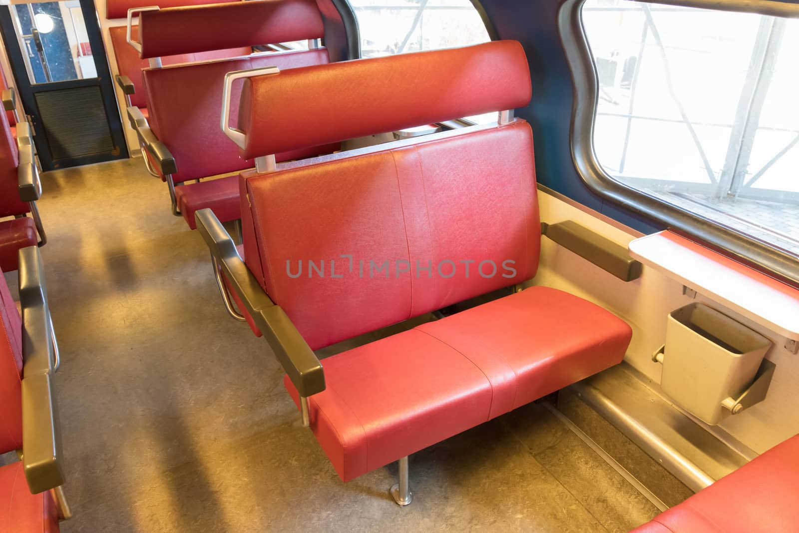 Emtpy interior of an old dutch train - Not in use anymore