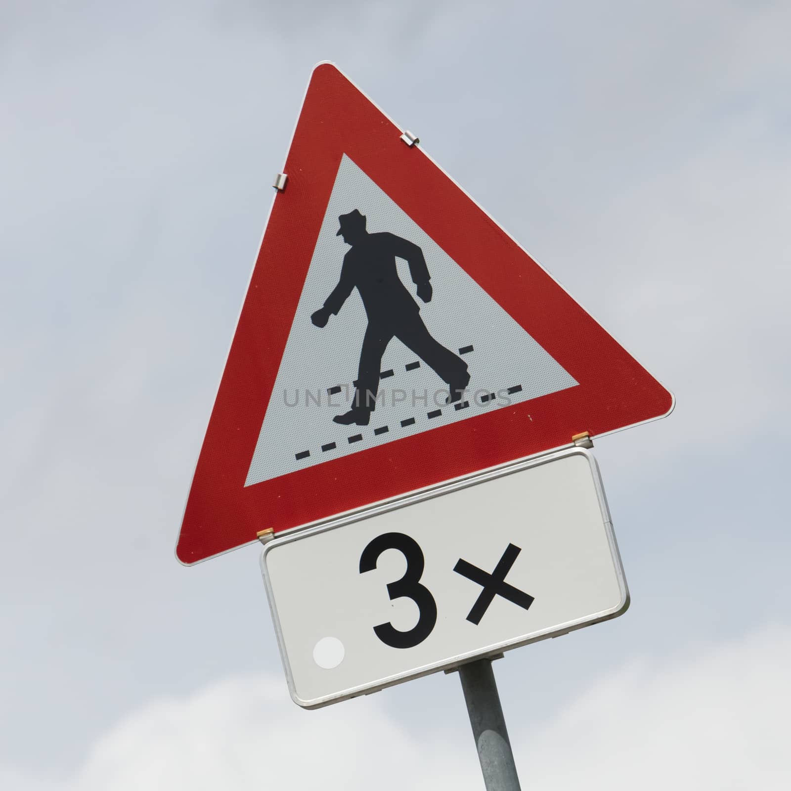Pedestrians warning sign by michaklootwijk