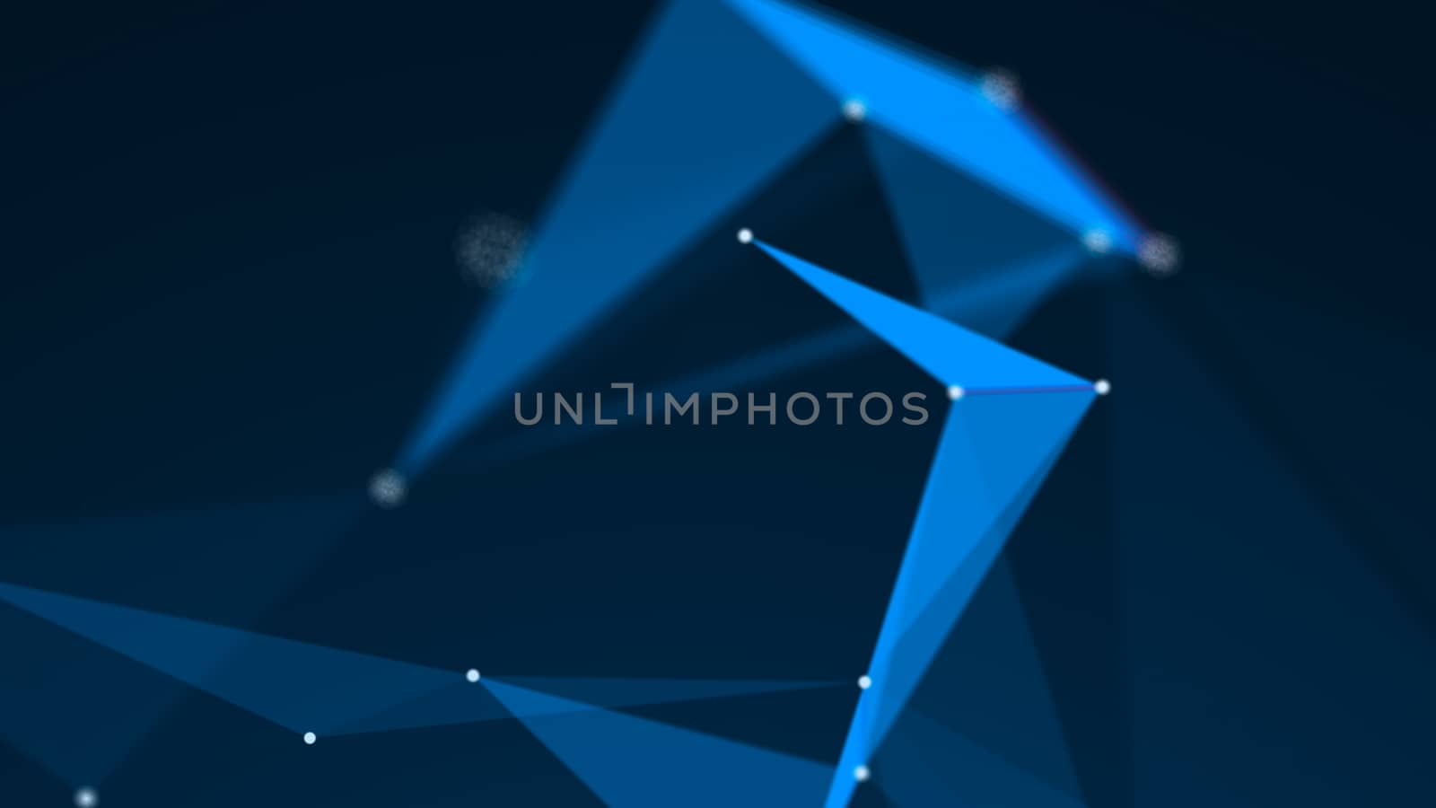 Abstract Polygonal Space Background with Connecting Dots and Lines. 3d rendering.
