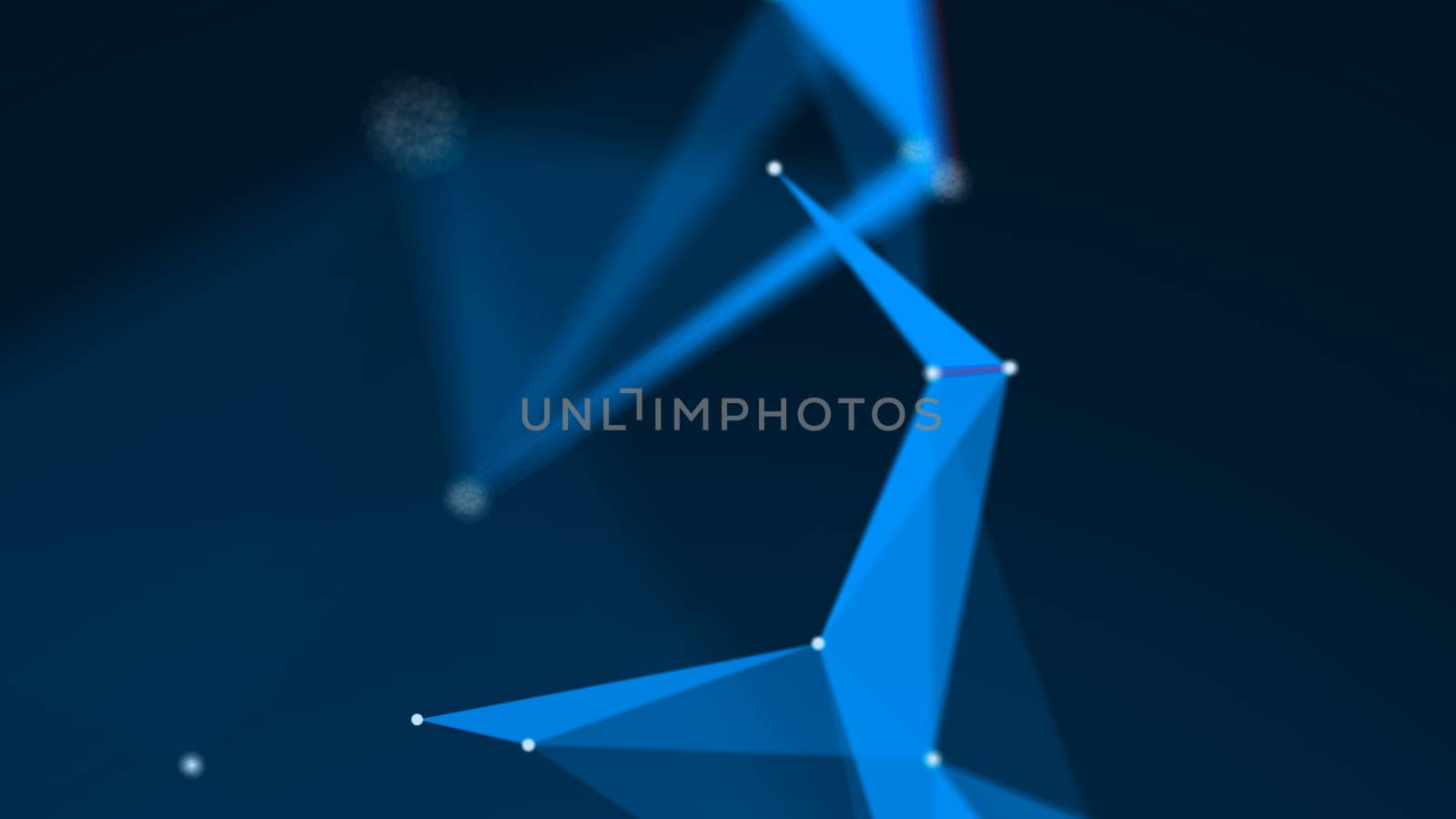 Abstract Polygonal Space Background with Connecting Dots and Lines. 3d rendering.