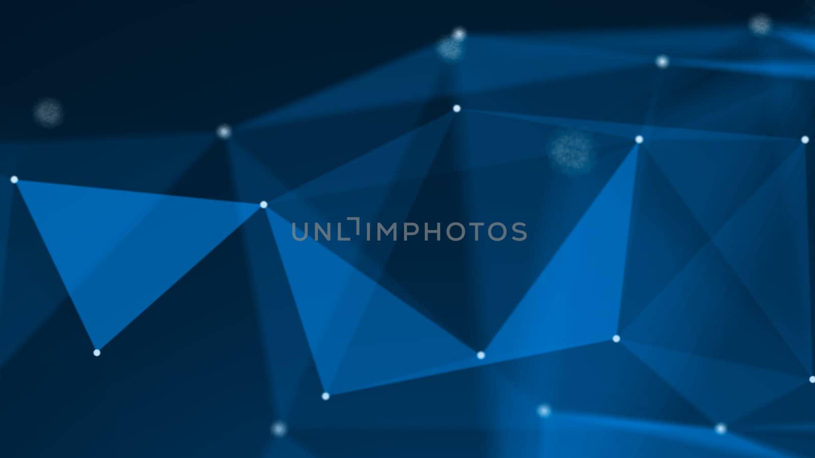Abstract Polygonal Space Background with Connecting Dots and Lines. 3d rendering.