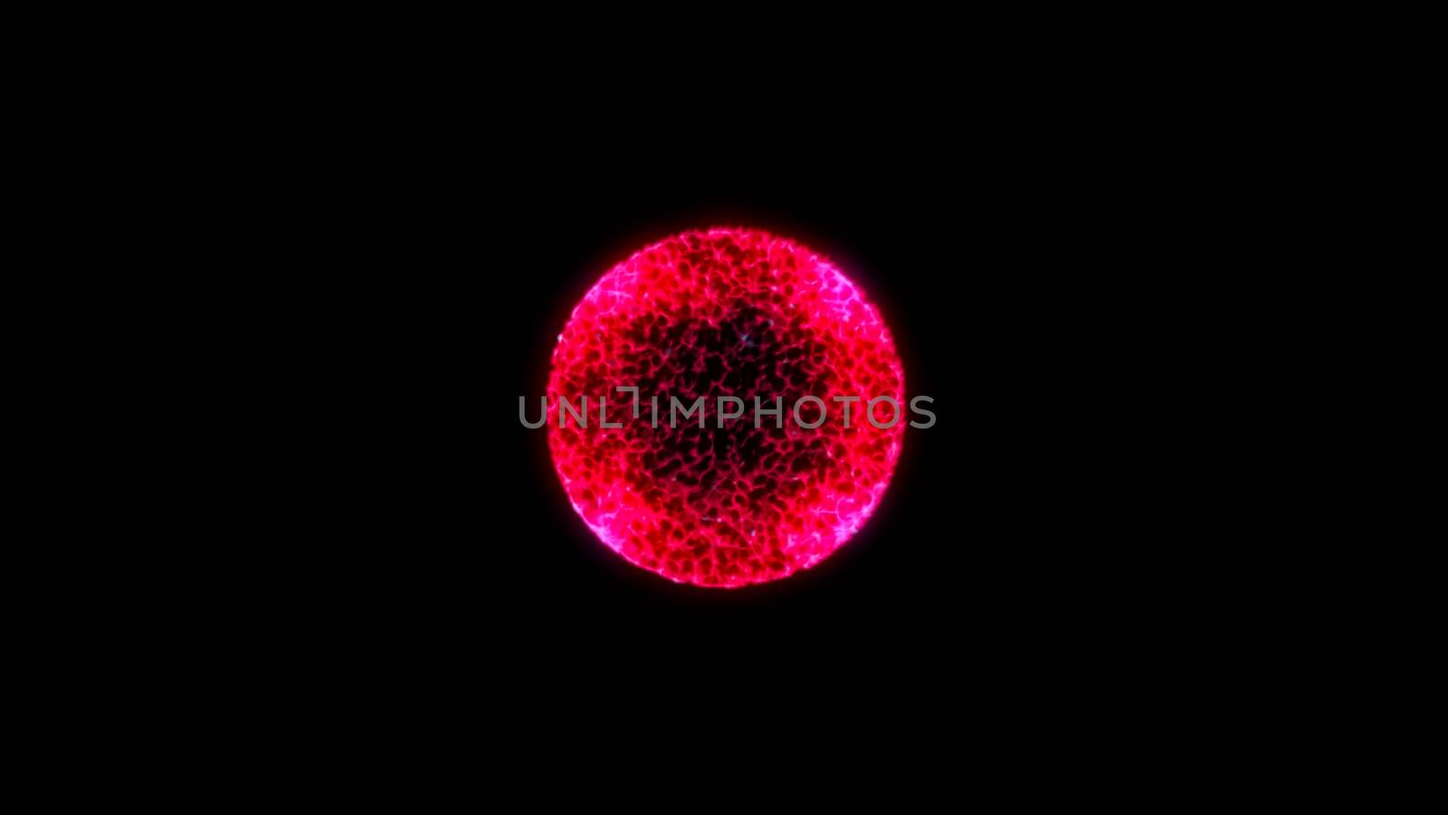 Abstract glow sphere. Digital illustration. 3d rendering