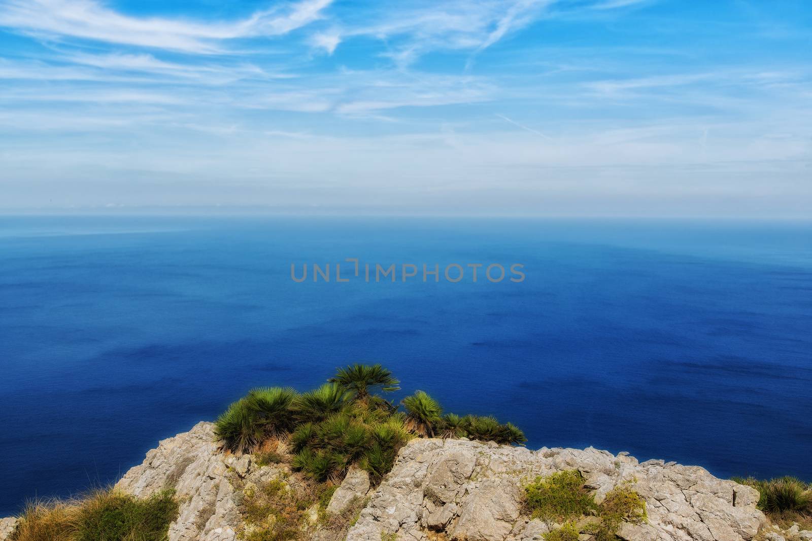 View from the coast to the sea