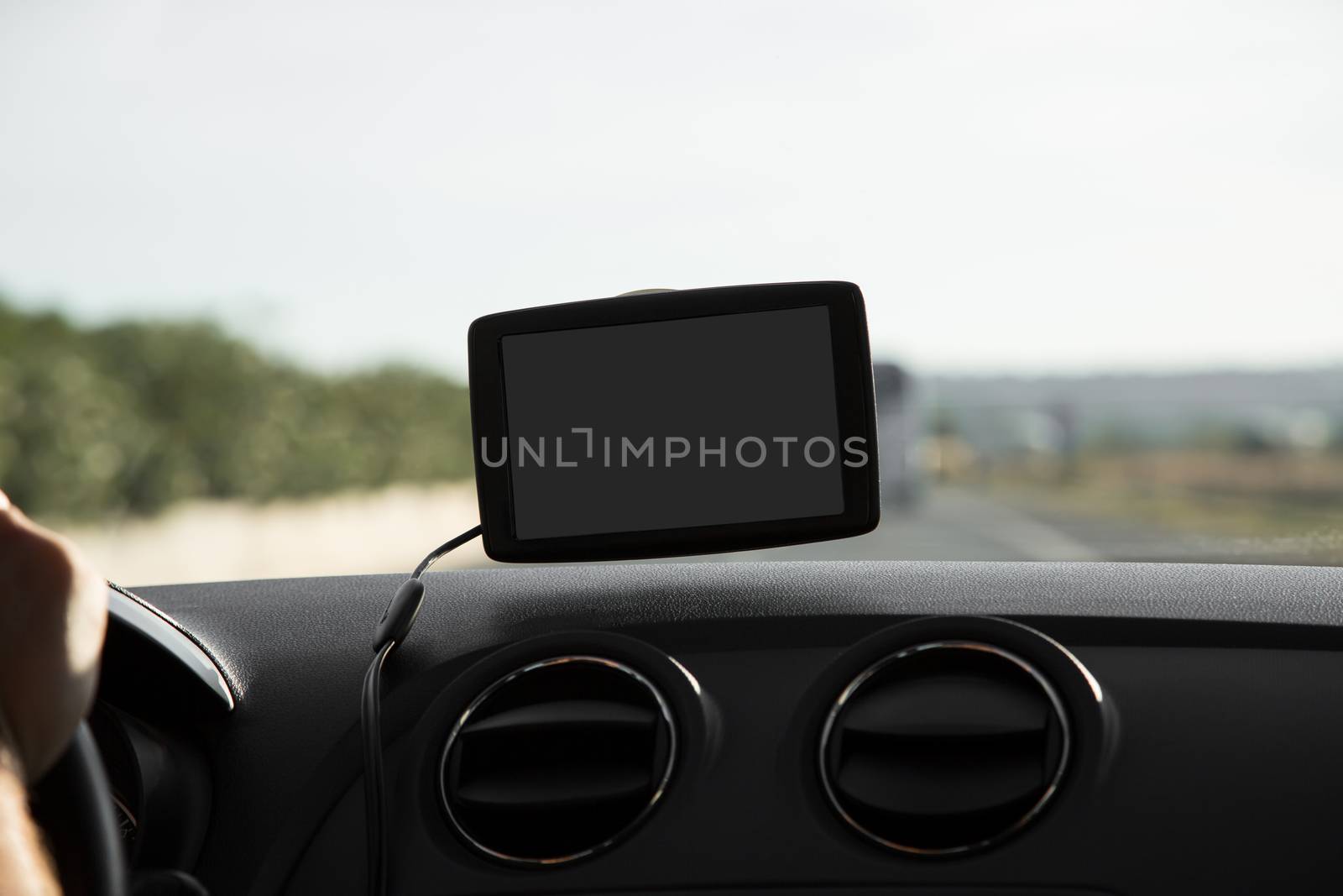 In the car with navigation device by sandra_fotodesign