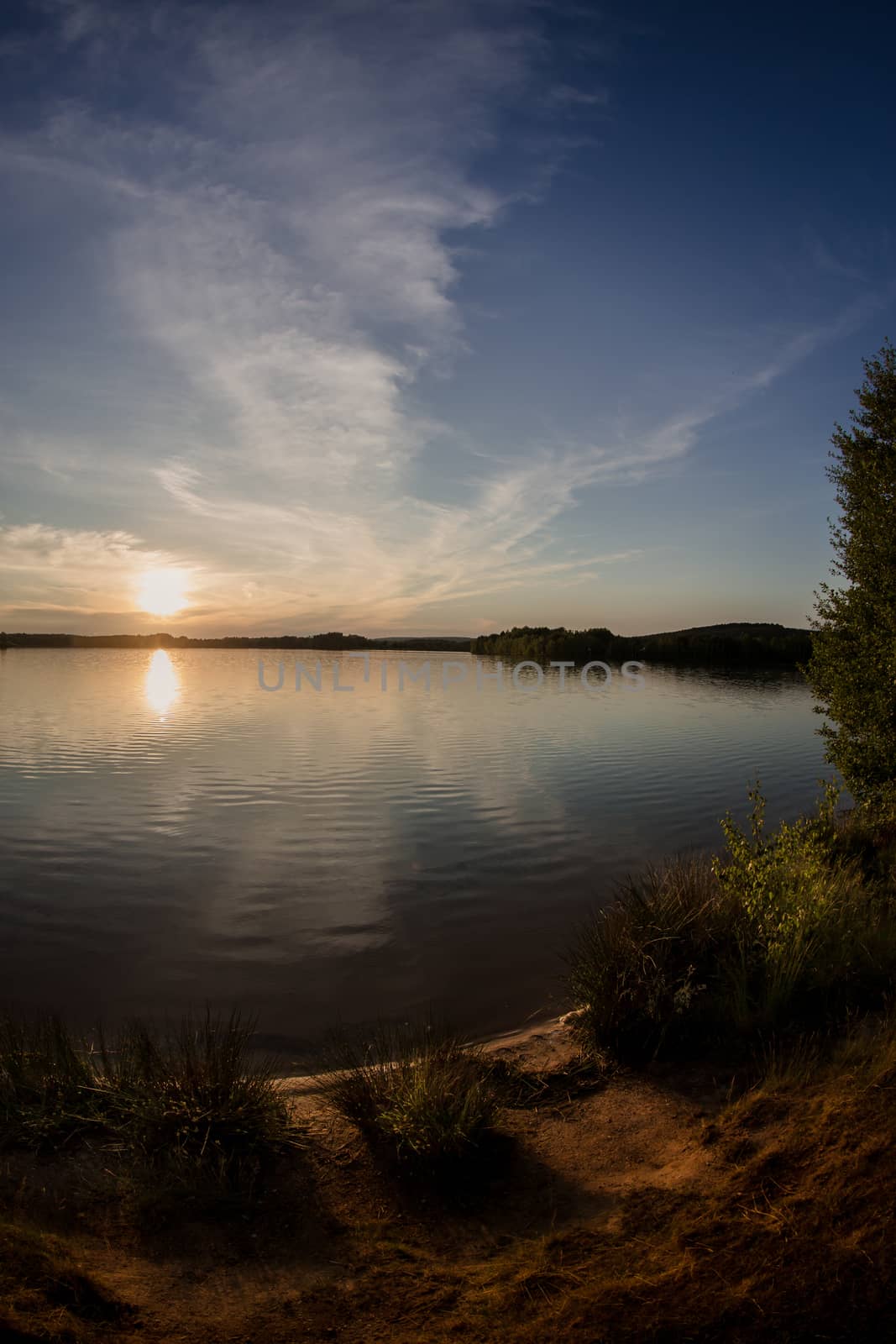 Sunset at lake Murner See in Bavaria by sandra_fotodesign