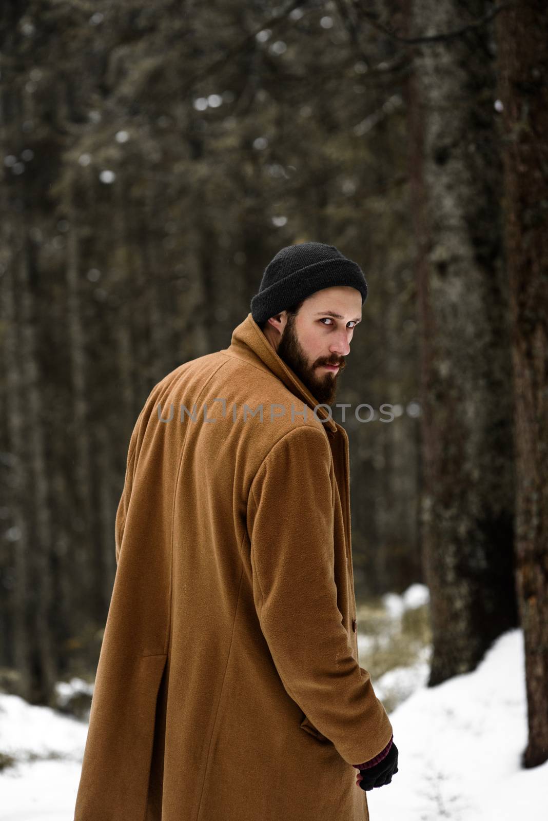 man in the winter forest by Andreua