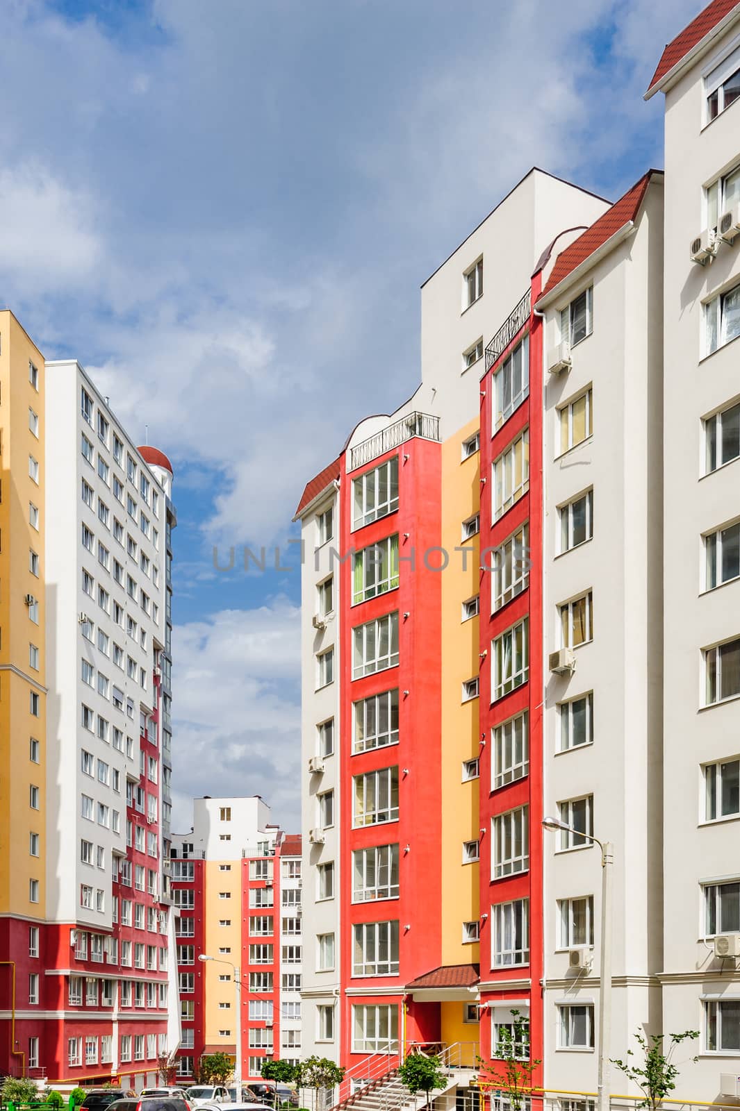 wide angle shot of new residential buildings by starush