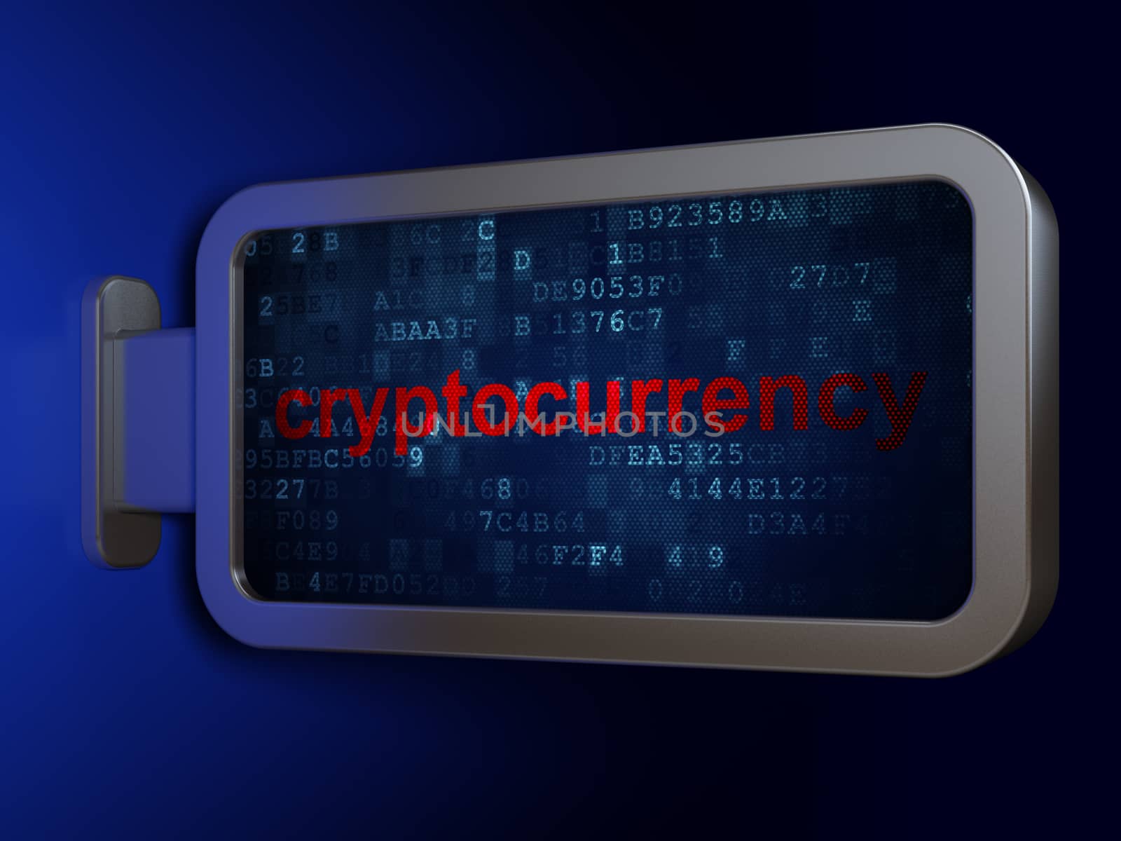 Currency concept: Cryptocurrency on billboard background by maxkabakov
