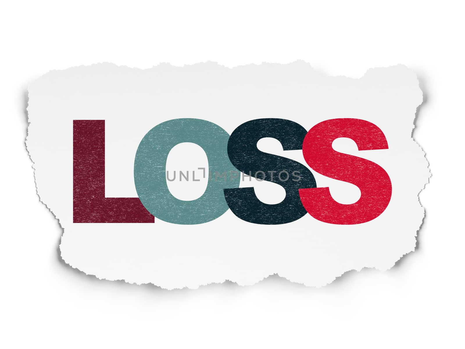 Business concept: Painted multicolor text Loss on Torn Paper background