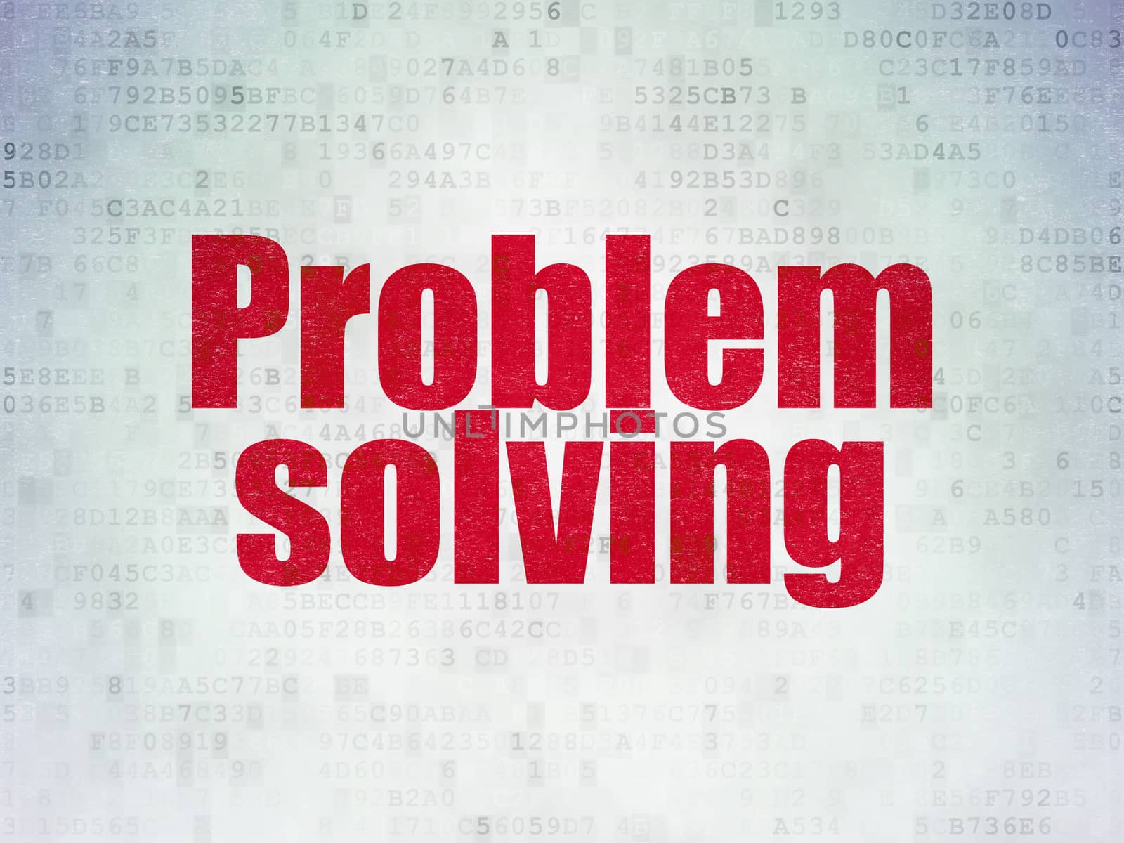Finance concept: Painted red word Problem Solving on Digital Data Paper background