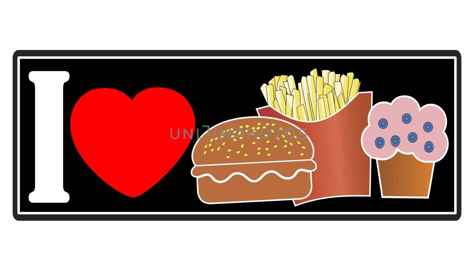 Concept sign for the preference of unhealthy eating habits