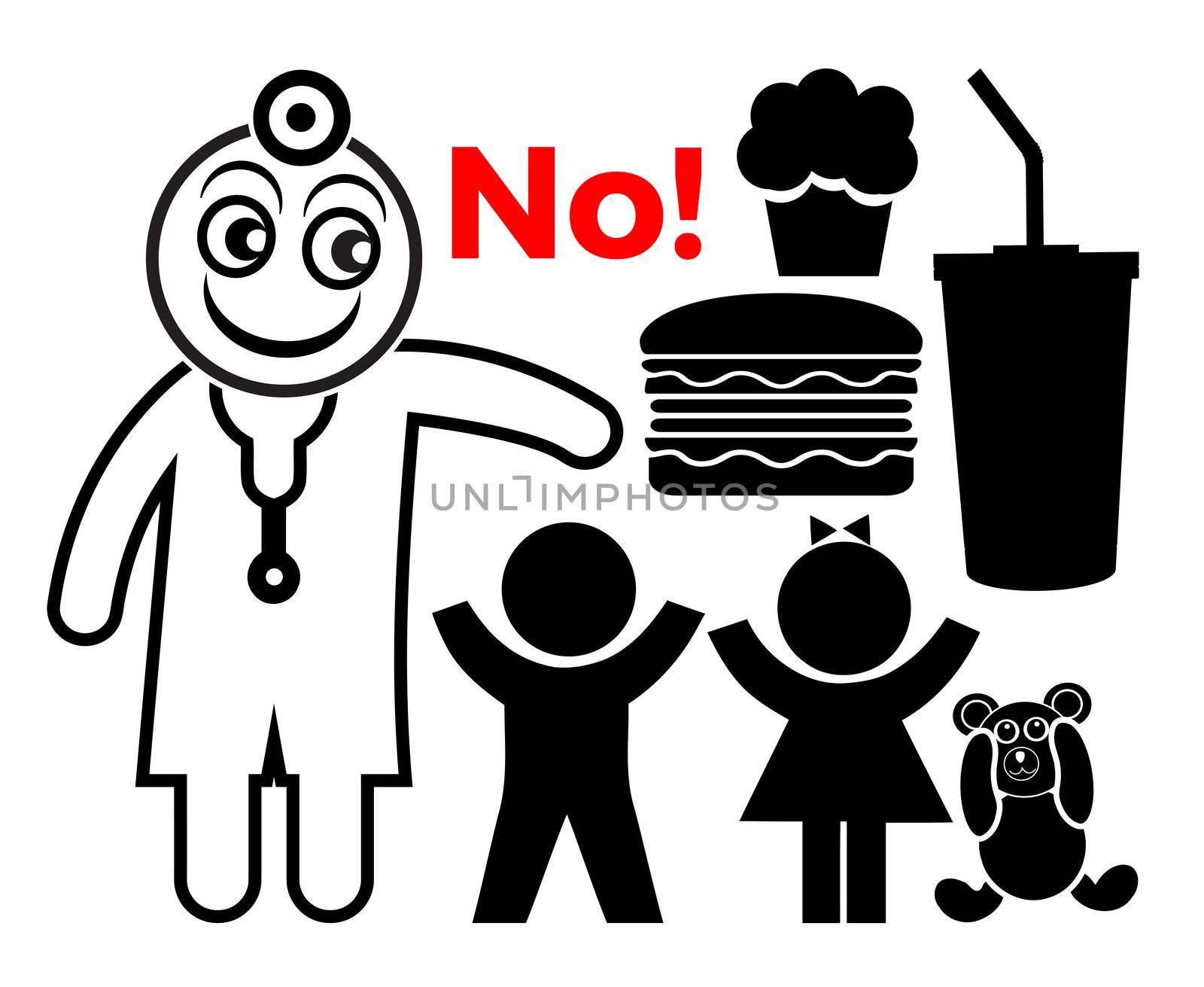 Doctor say no to junk food by Bambara
