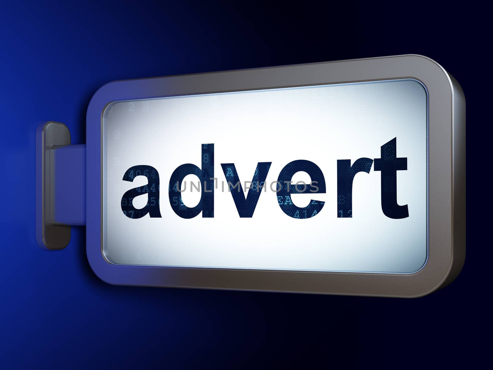 Advertising concept: Advert on advertising billboard background, 3D rendering