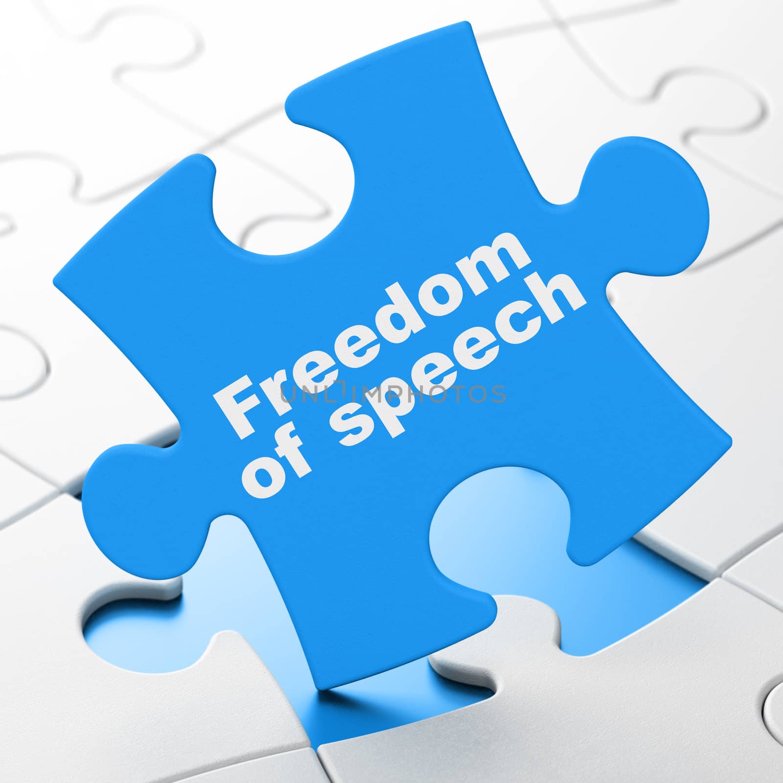 Political concept: Freedom Of Speech on puzzle background by maxkabakov