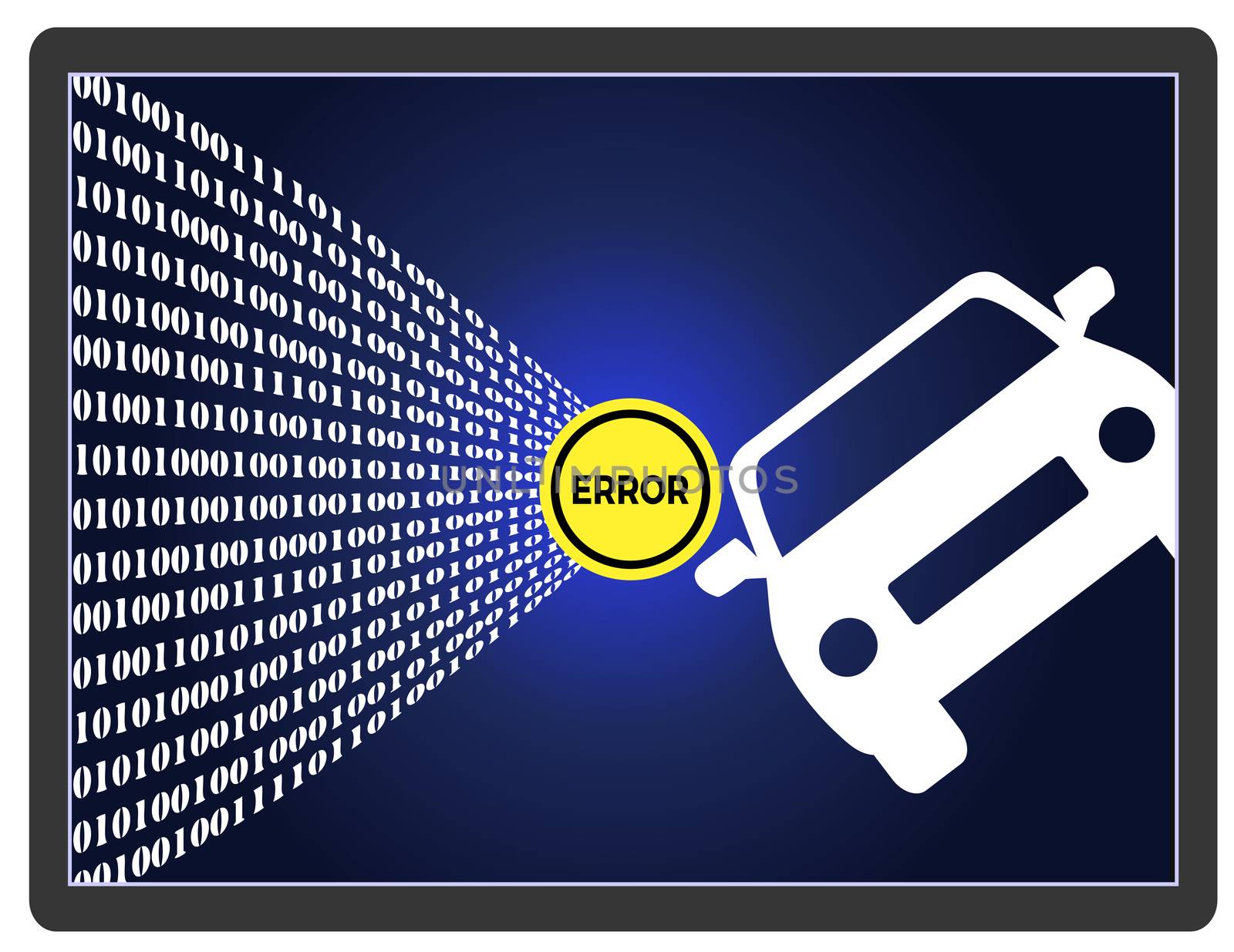 Traffic accident of autonomous vehicle through software failures

