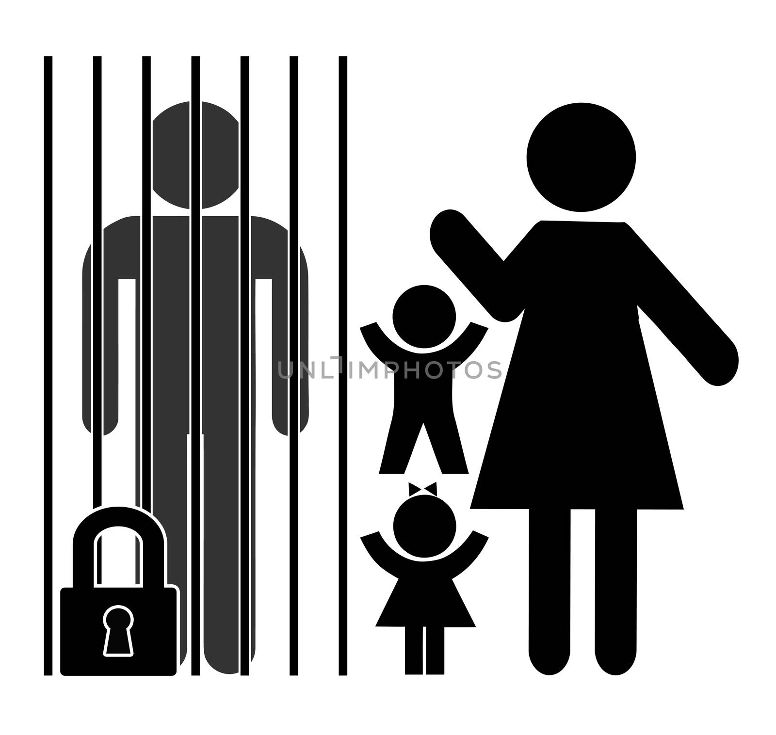 Incarcerated father and the mother with two children left behind