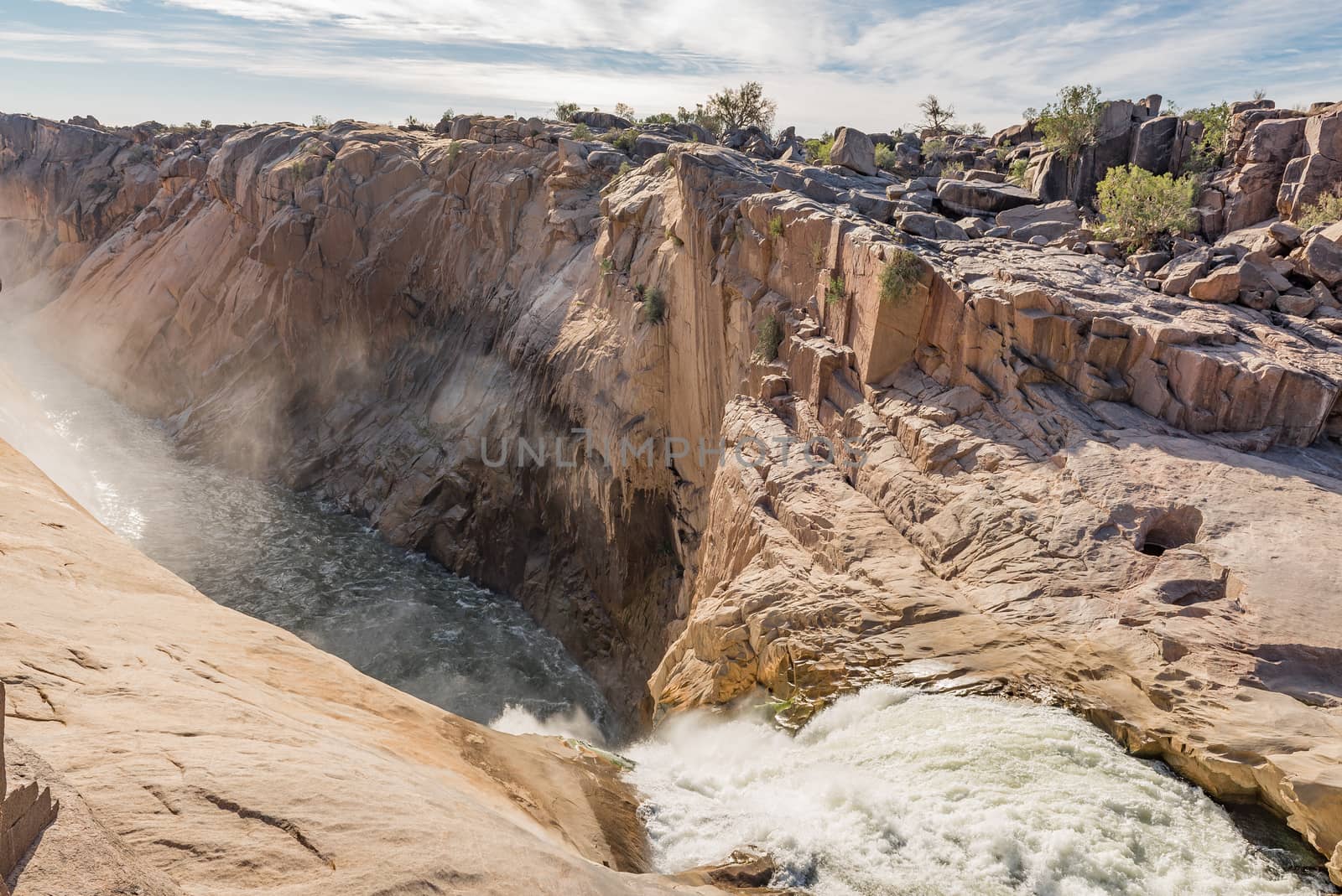 The main Augrabies waterfall and part of the gorge, Northern Cape Province of South Africa