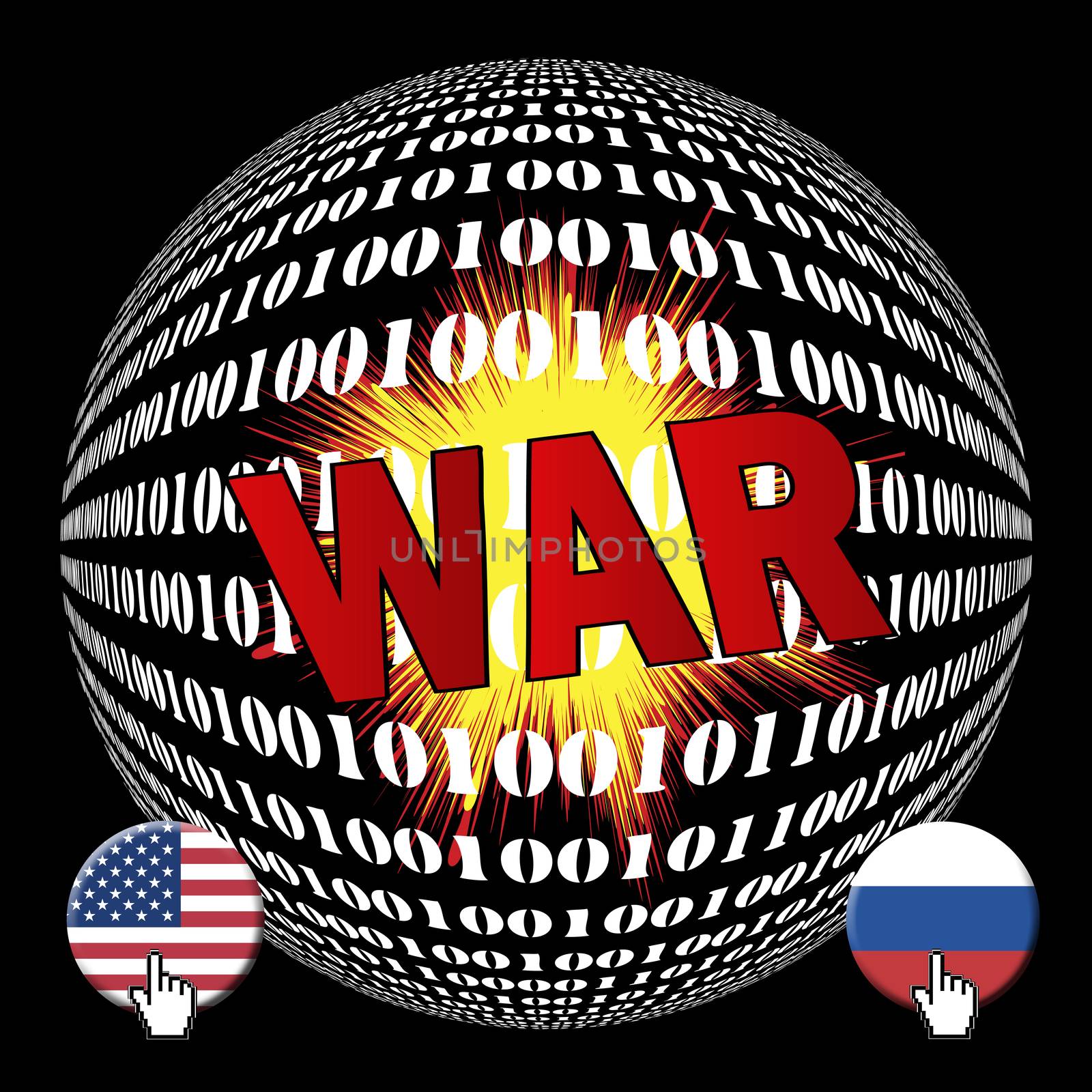 Future war between America and Russia on the internet