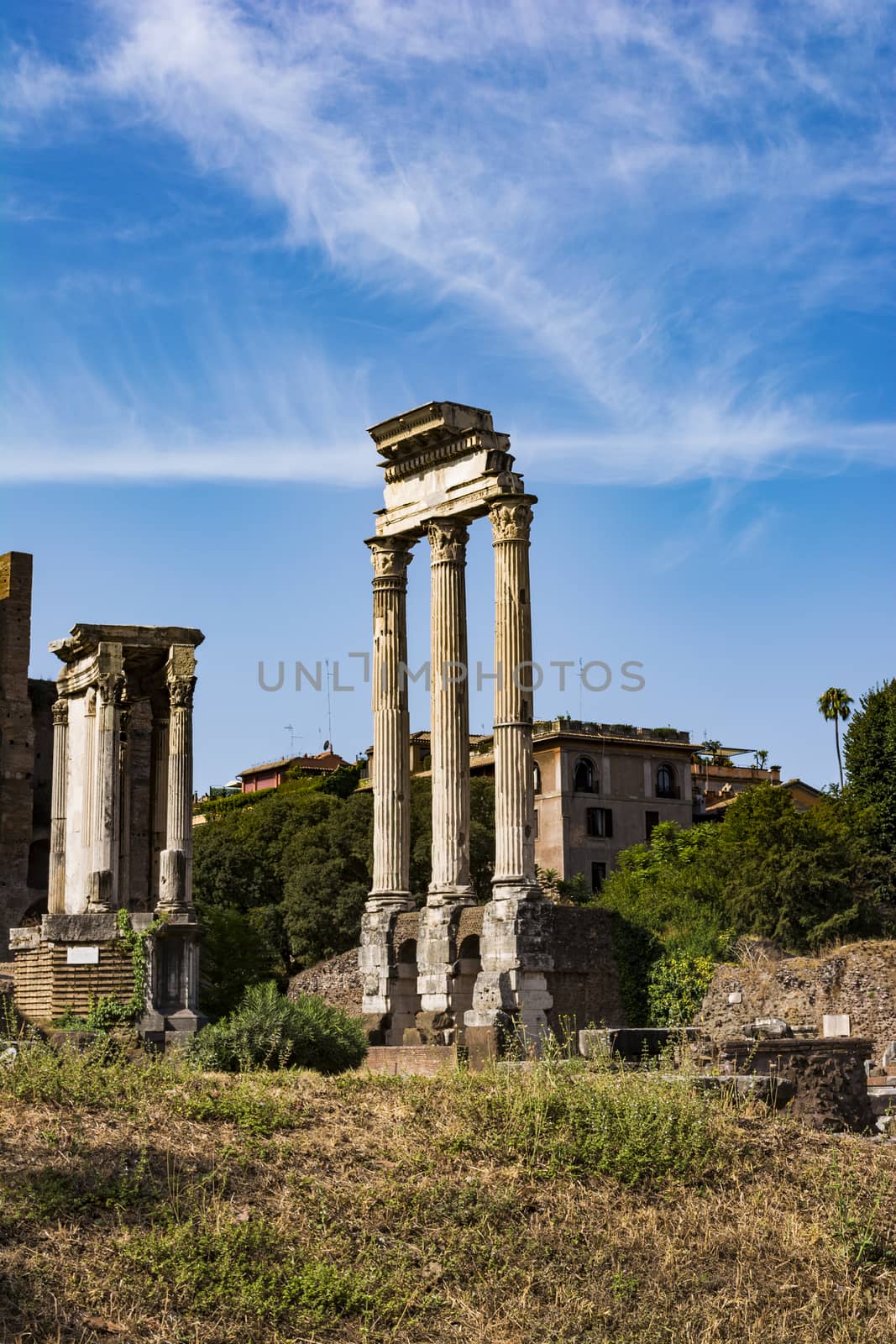 Temple of the Dioscuri - Temple of Castor and Pollux - in the Roman Forum, Rome, Italy. by ankarb