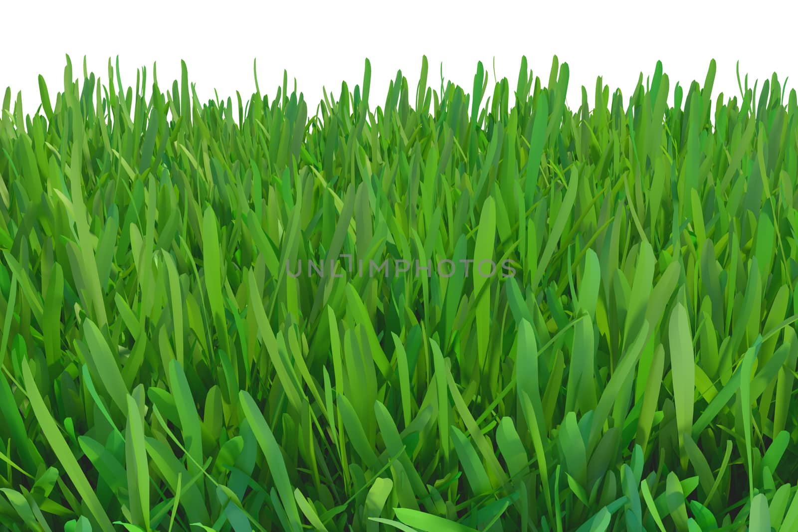 green grass nature. plants lawn. 3d rendering