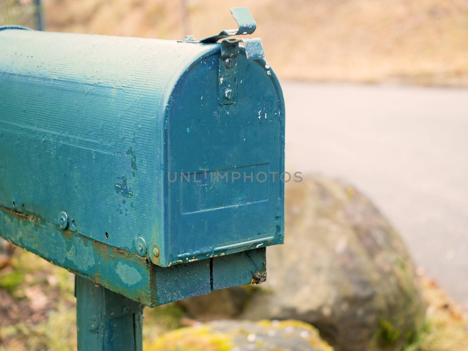 American mailbox blue colored