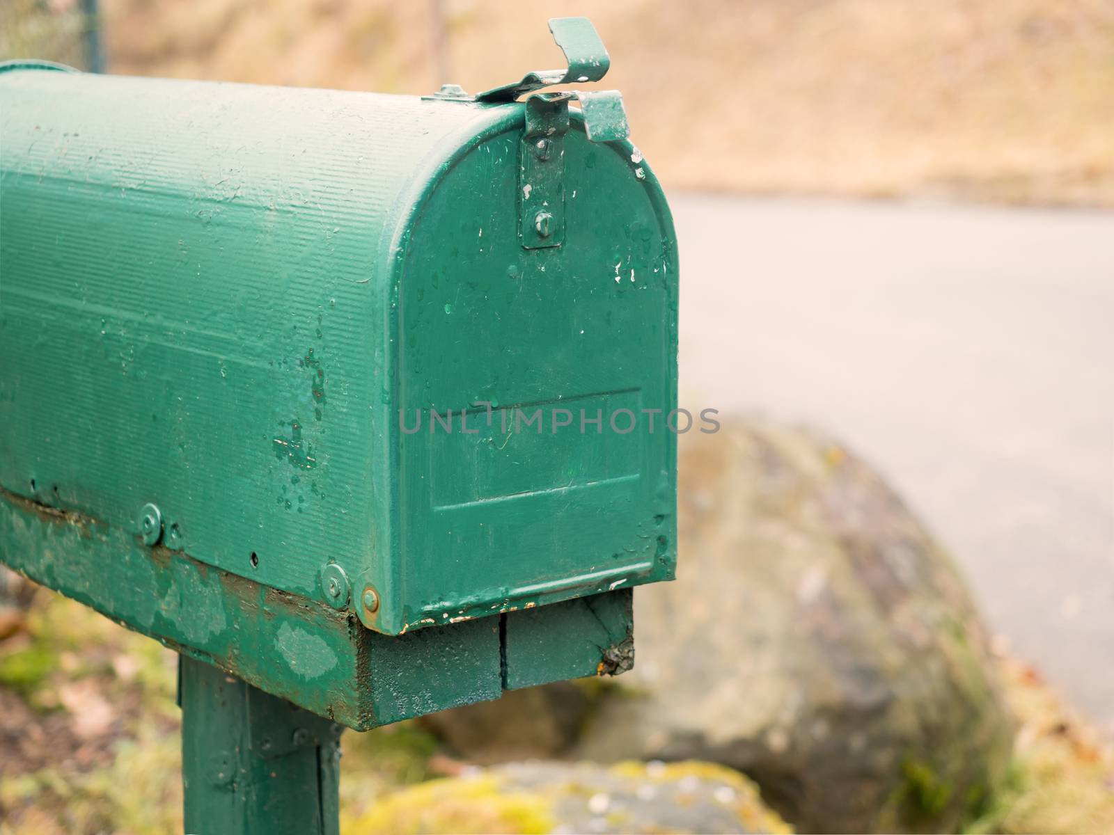 American mailbox in green