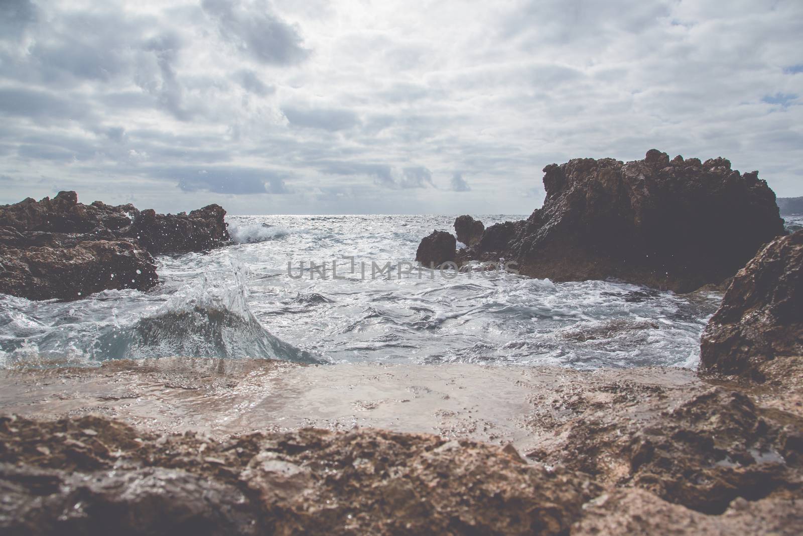 Wave on the coast of Mallorca
