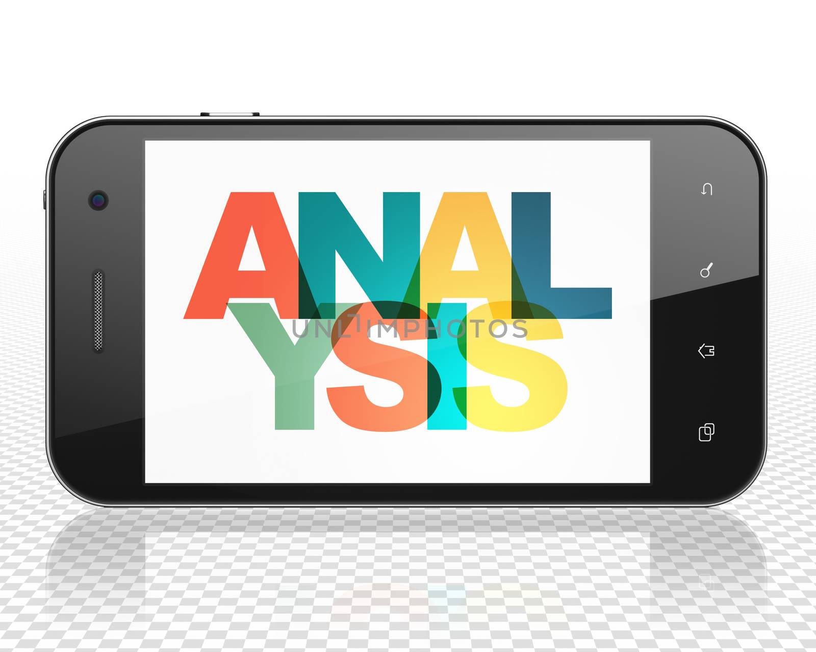 Advertising concept: Smartphone with Analysis on  display by maxkabakov