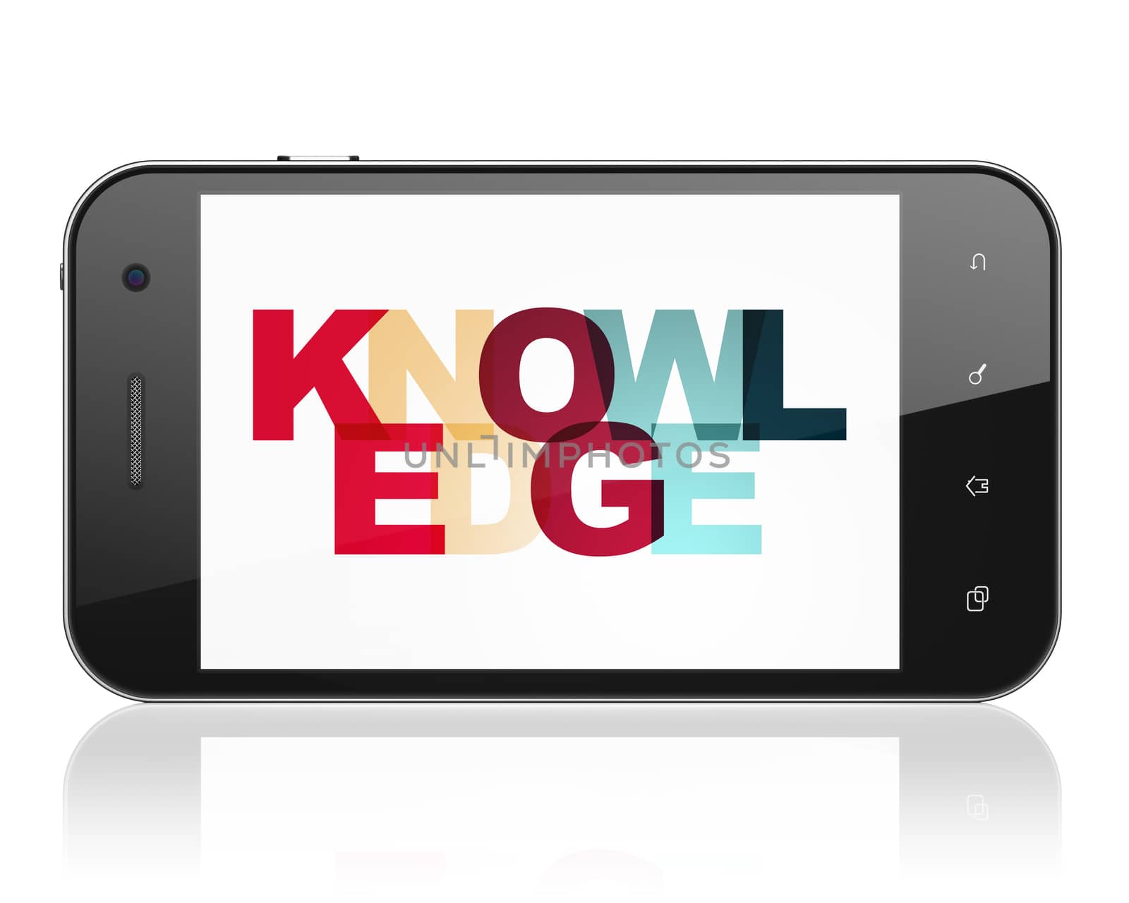 Education concept: Smartphone with Knowledge on  display by maxkabakov