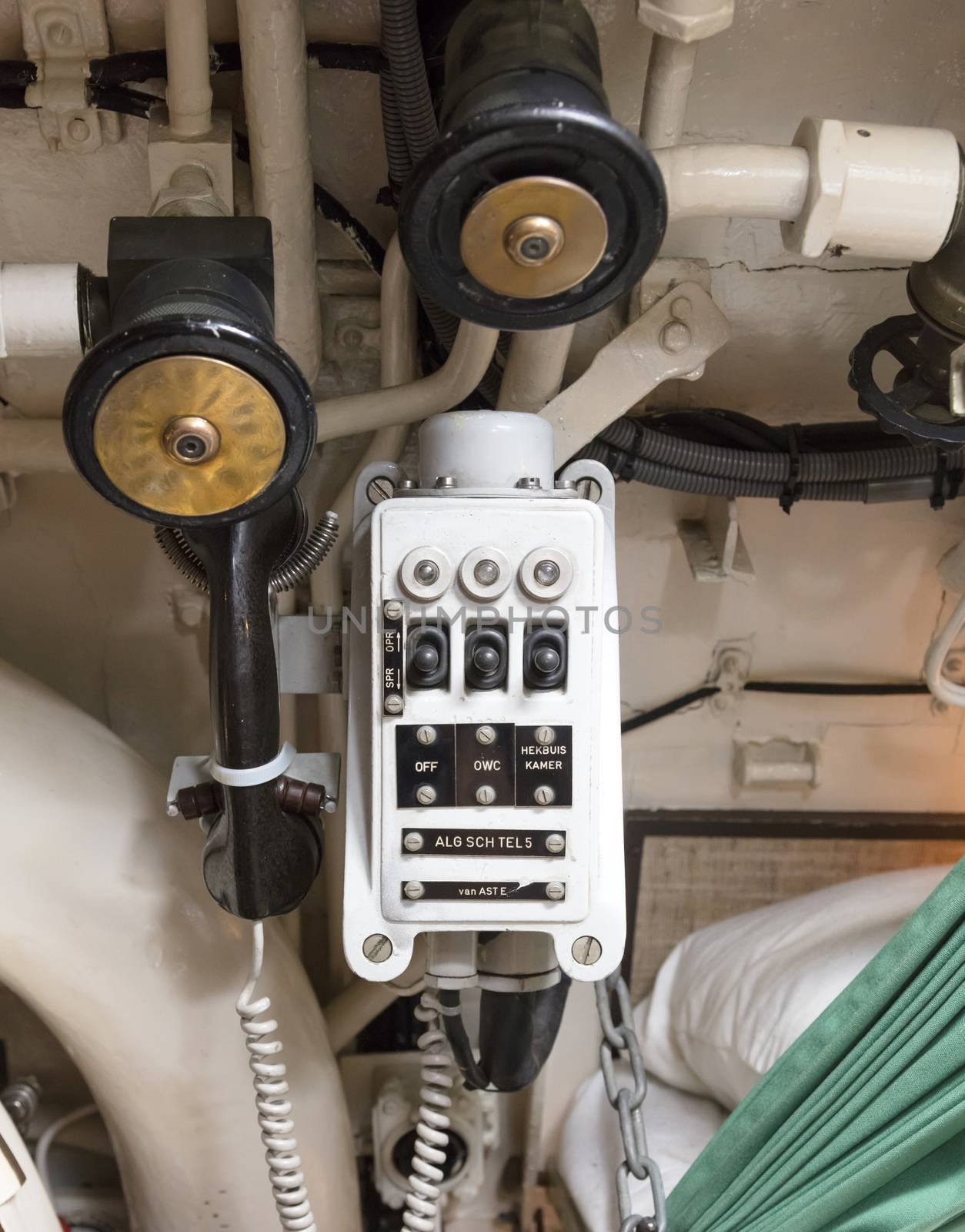 Interior of an old submarine - Limited space and lots of equipment