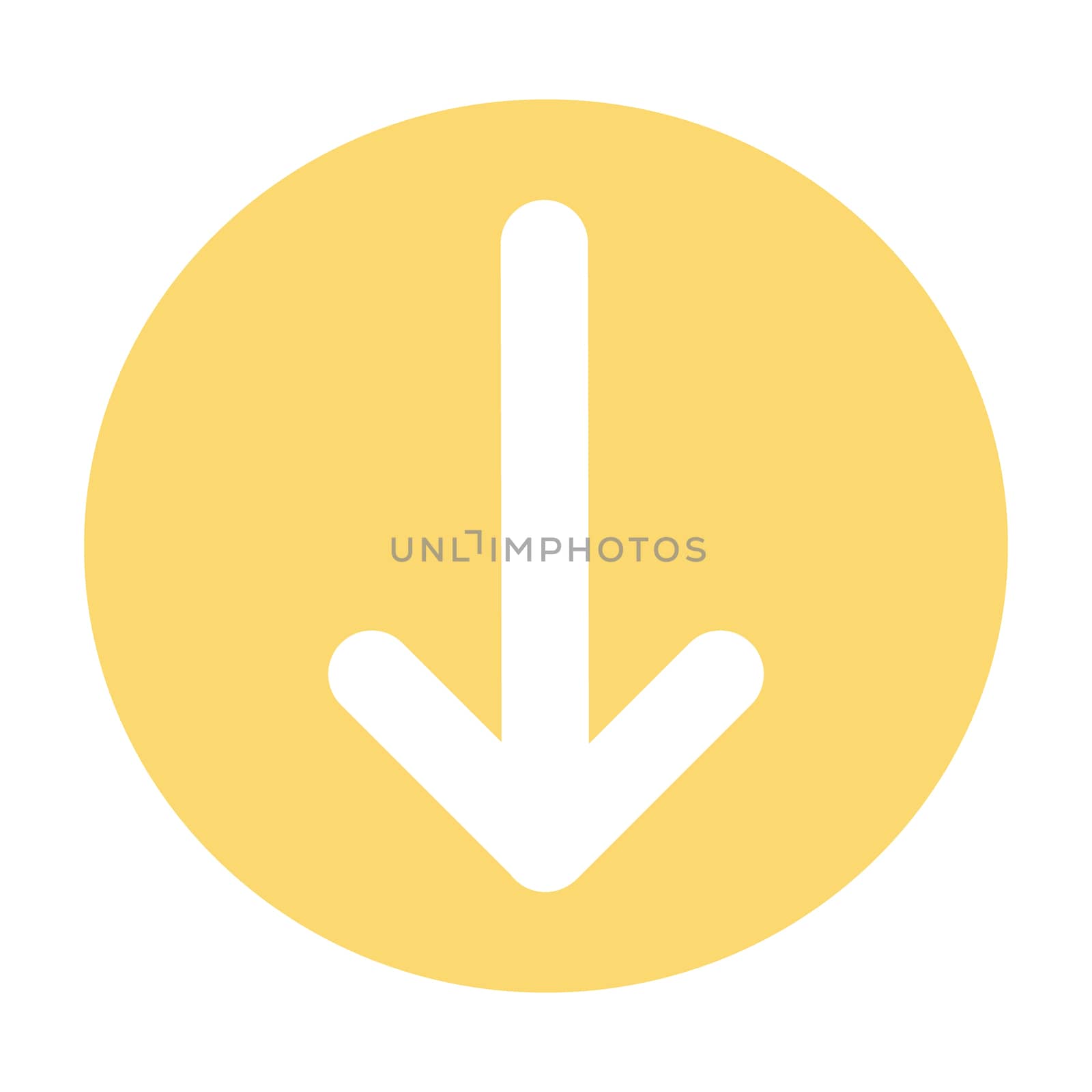 Pointer, arrow in modern flat style. Arrow button isolated on white background. Symbol for web design, site, app, UI.