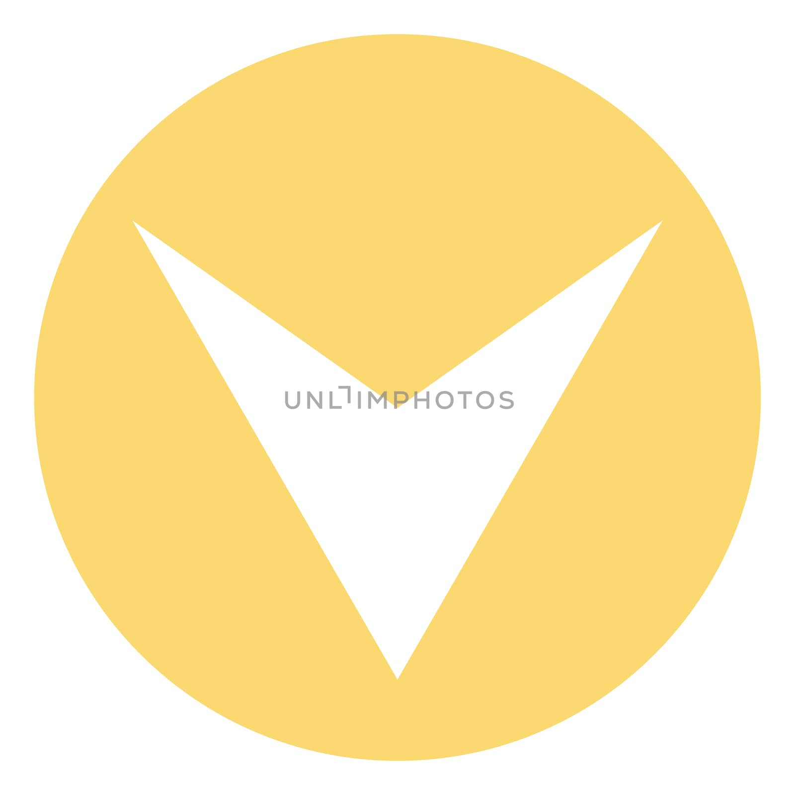 Pointer, arrow in modern flat style. Arrow button isolated on white background. Symbol for web design, site, app, UI.
