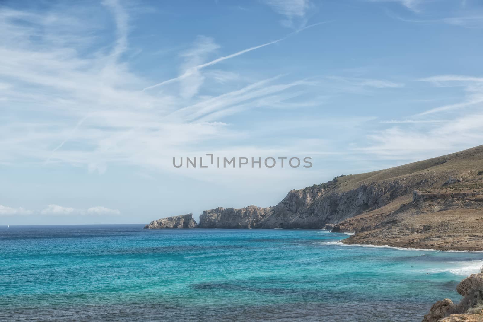 View to the sea, bay at Cala Mesquida, Mallorca