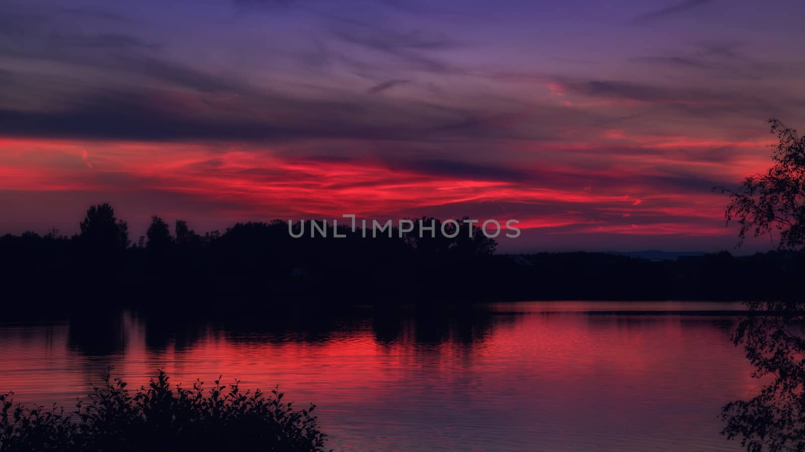 Sunset at the  lake Murner See in Wackersdorf, Bavaria by sandra_fotodesign