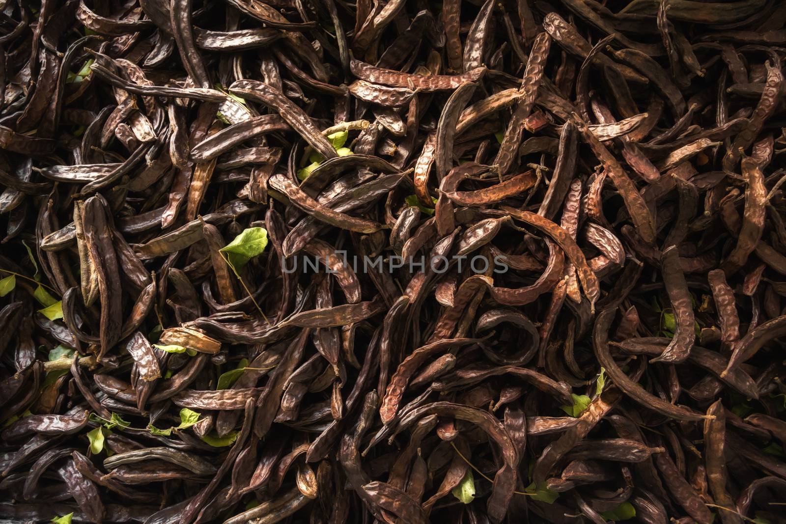 A pile of dried chili in the warehouse by sandra_fotodesign