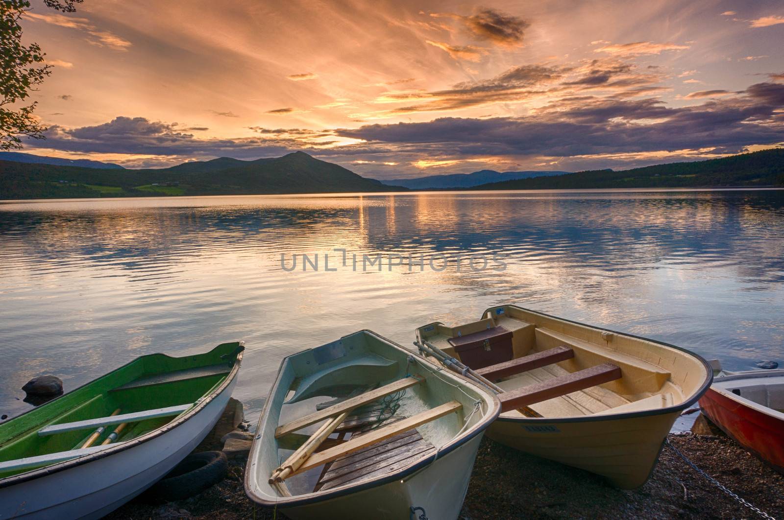 Romantic lake landscape in europe by javax