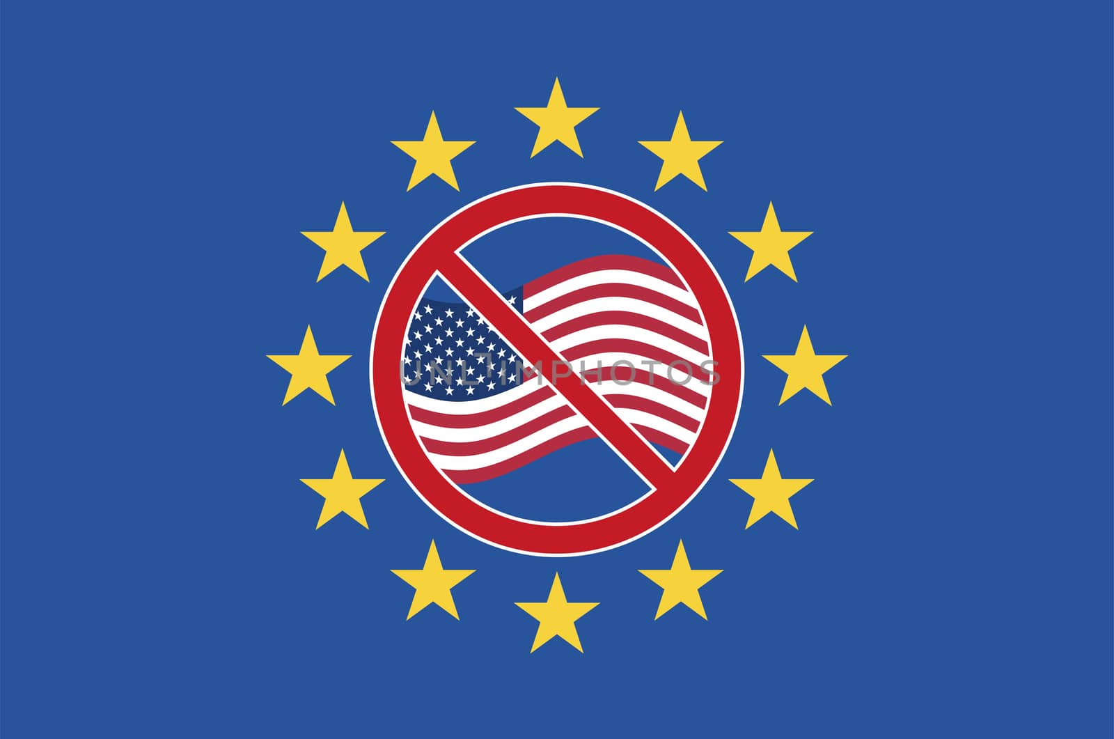 Symbol against the Transatlantic Trade and Investment Partnership between the USA and Europe