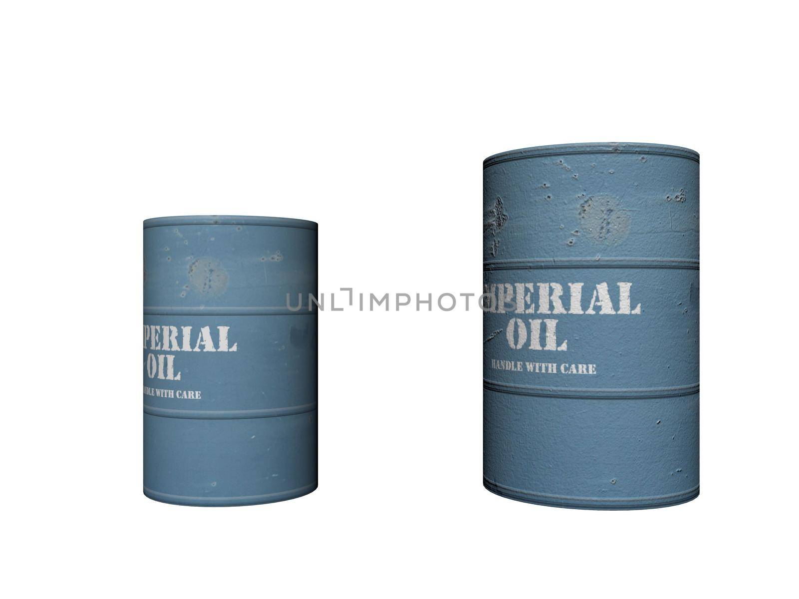 oil barrels on it isolated in white background - 3D rendering