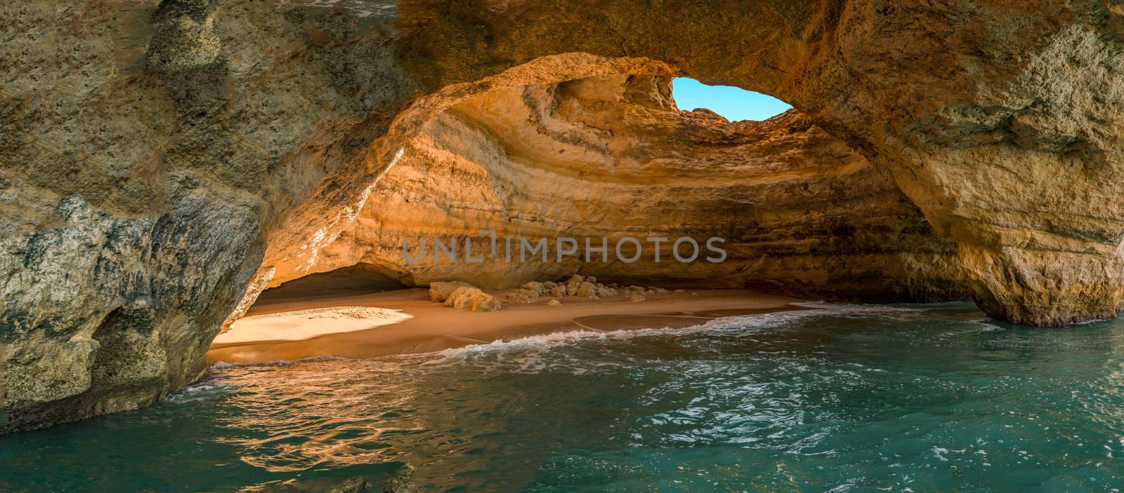 Benagil beach caves, Algarve, Portugal, sunny day