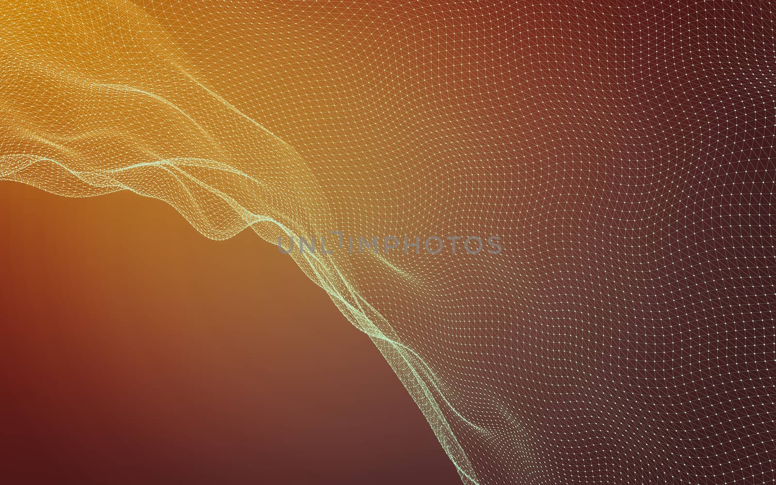 Abstract polygonal space low poly dark background with connecting dots and lines. Connection structure. 3d rendering