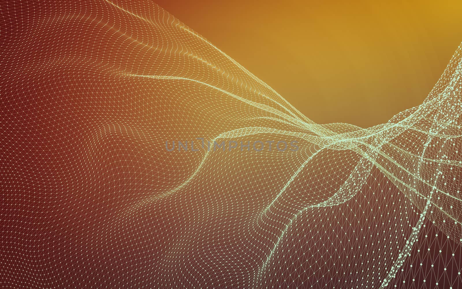 Abstract polygonal space low poly dark background with connecting dots and lines. Connection structure. 3d rendering