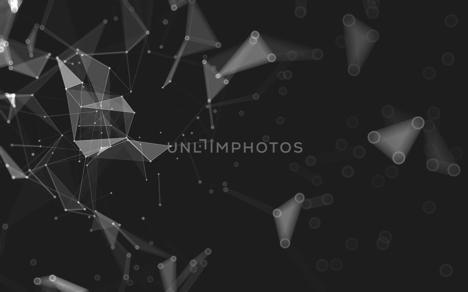 Abstract polygonal space low poly dark background, 3d rendering by teerawit