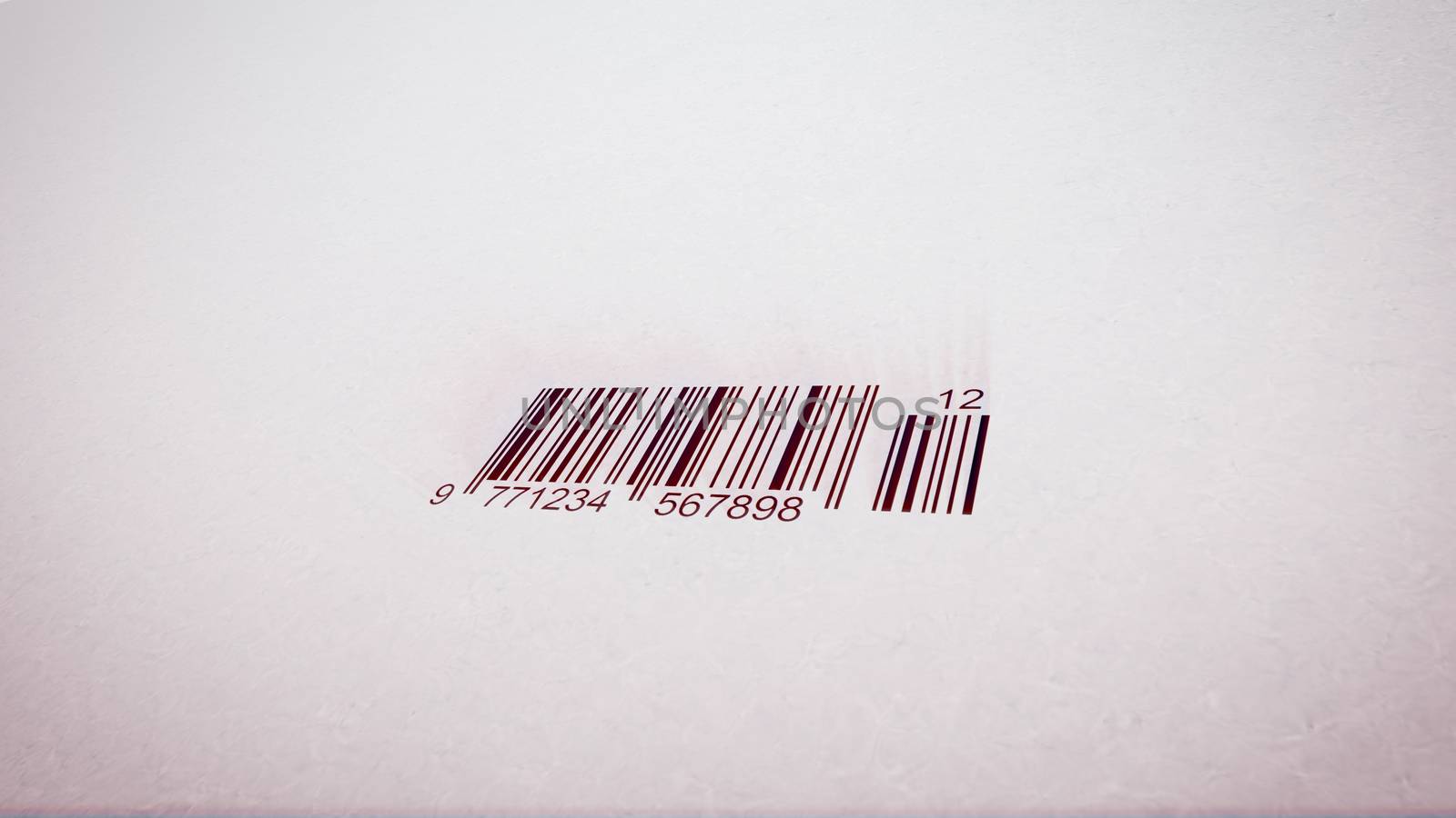 Artistic 3d rendering of an abstract Barcode scanner placed diagonally. The black and white code is placed in the white backdrop. It looks simple but impressive